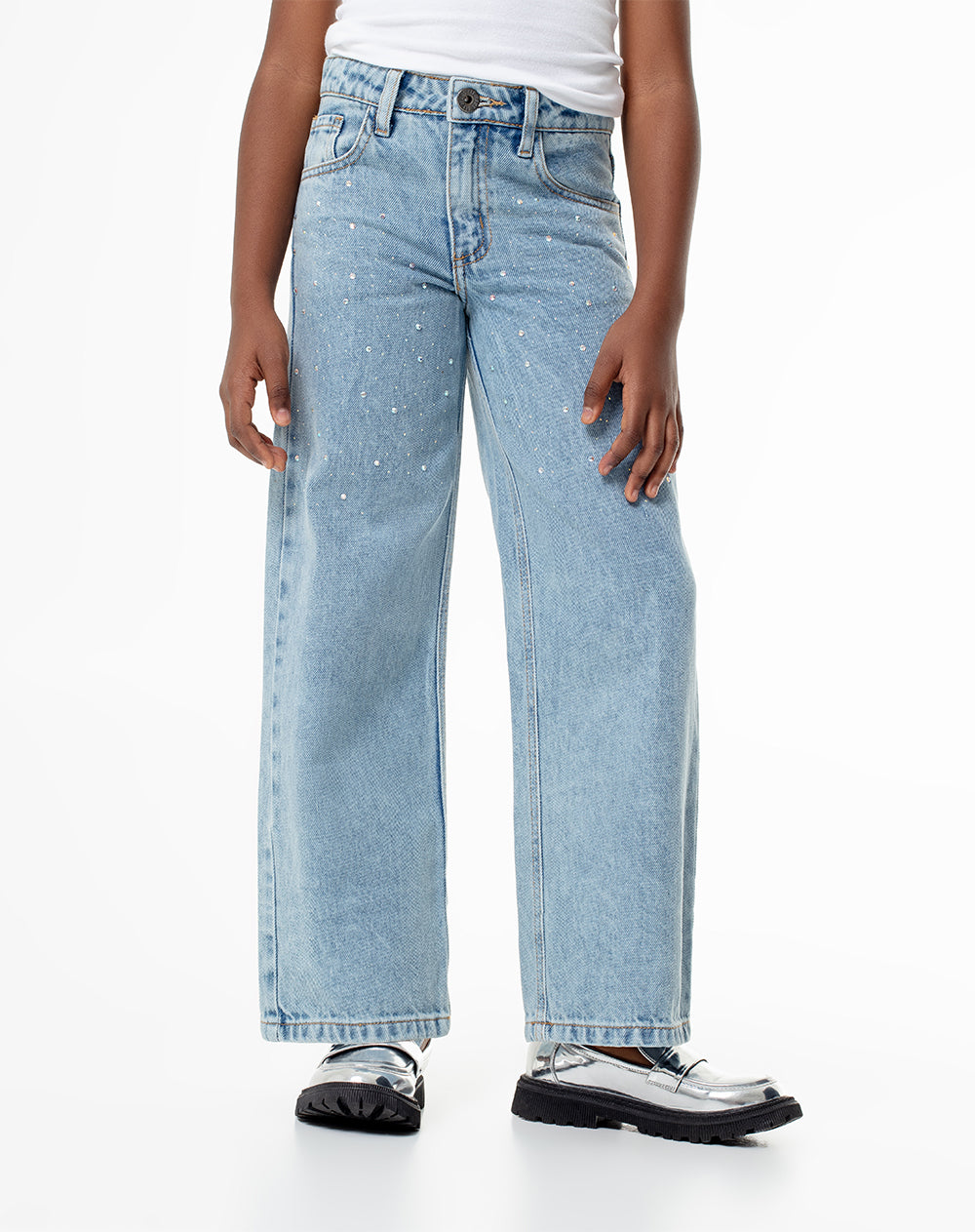 Jean loose fit tiro medio indigo