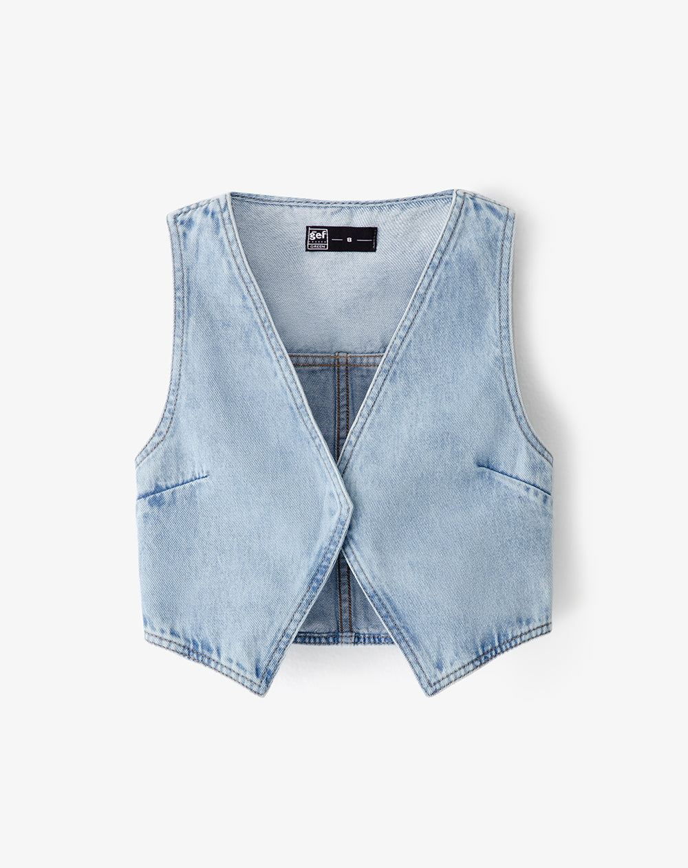 Chaleco regular fit sin capucha indigo medio