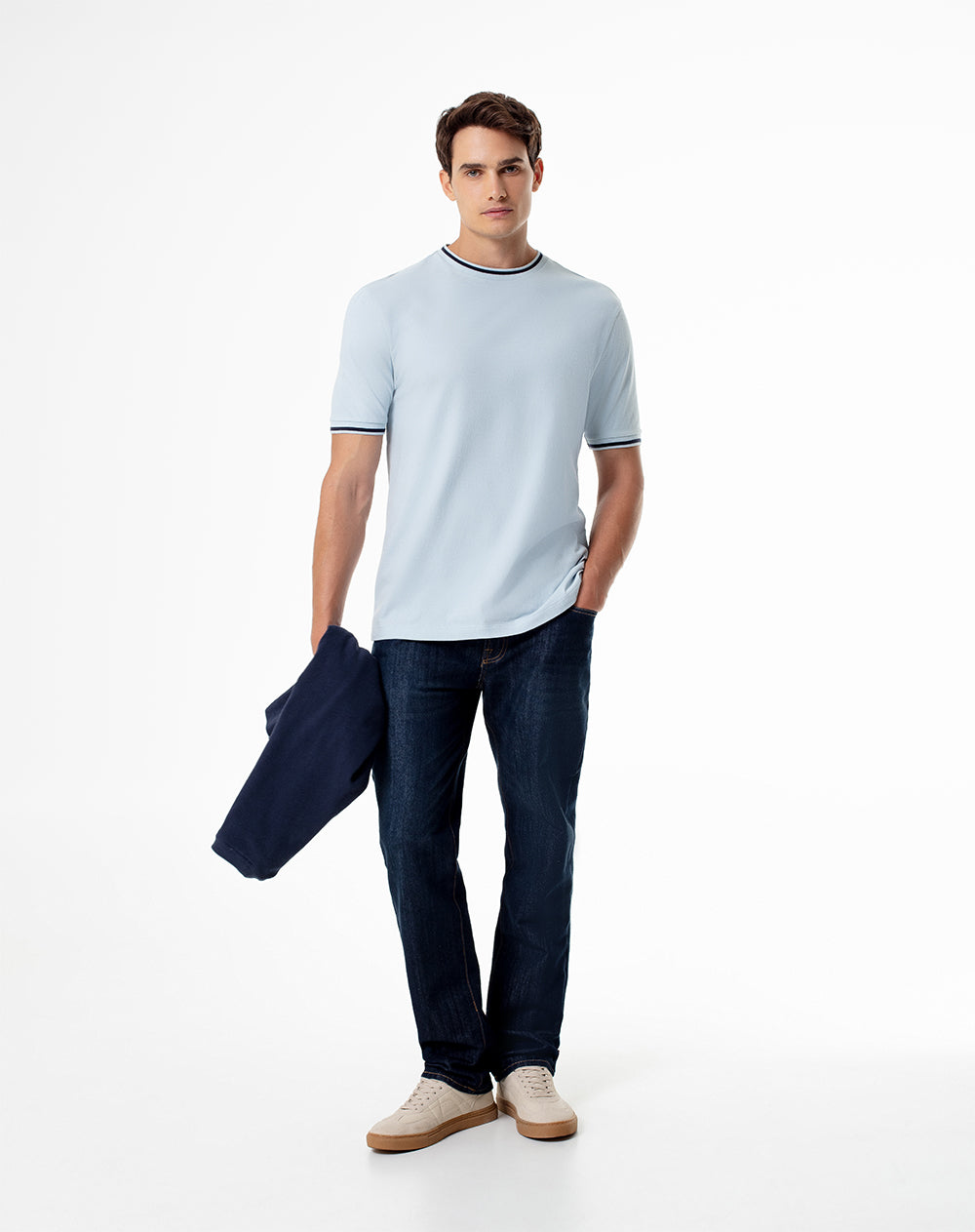 Camiseta regular fit manga corta azul