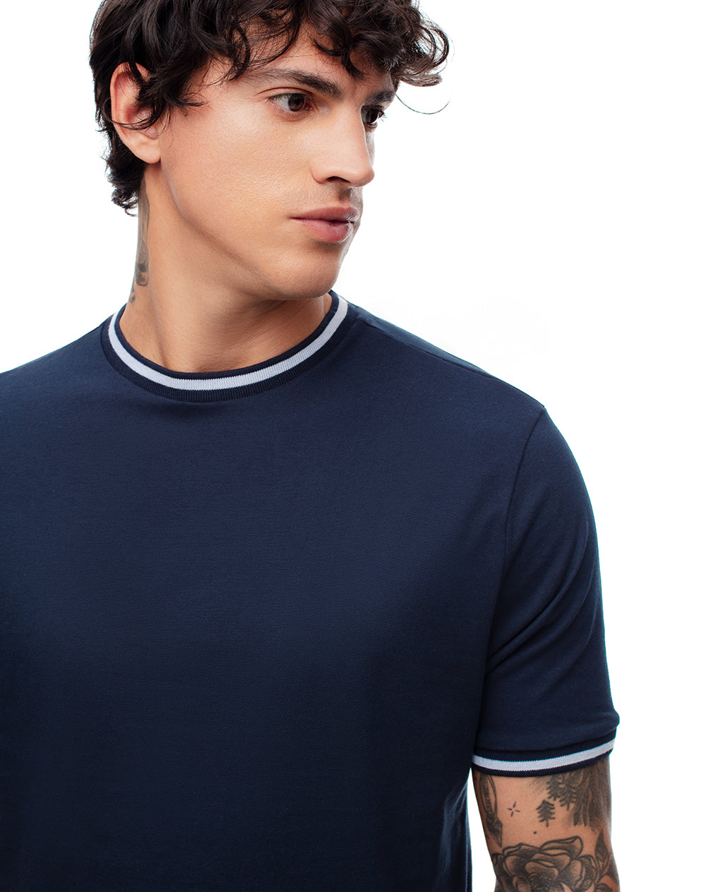 Camiseta regular fit manga corta azul