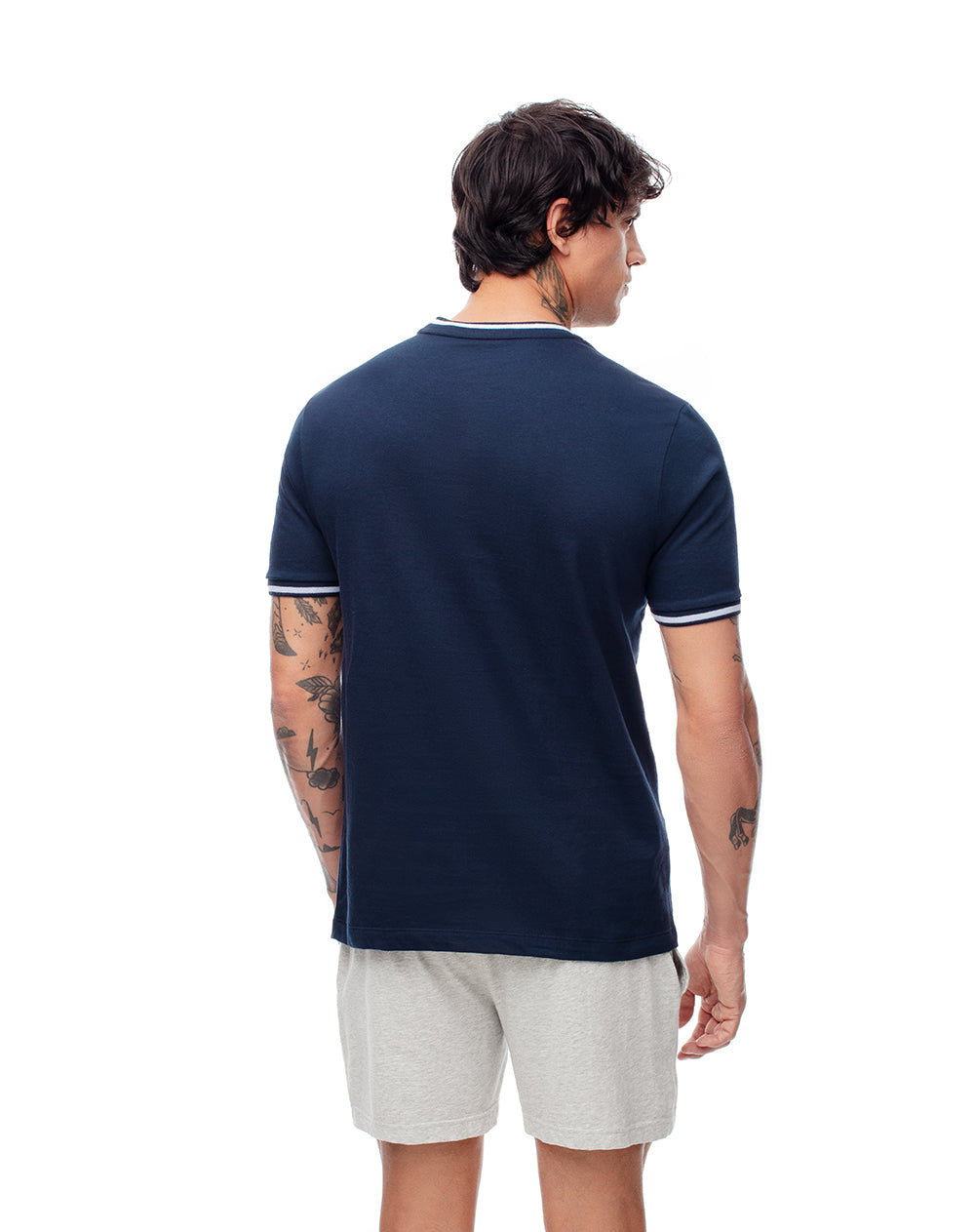 Camiseta regular fit manga corta azul