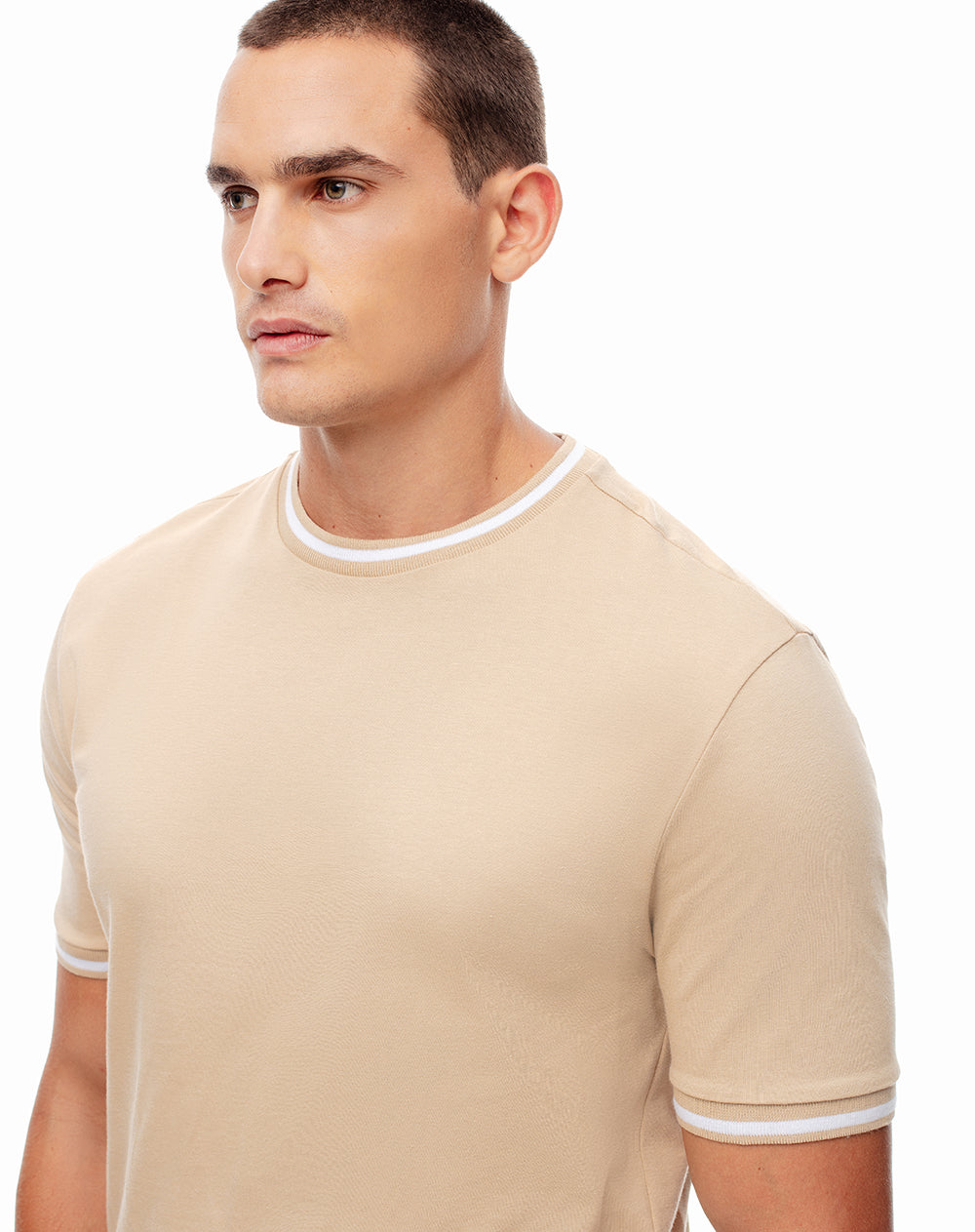 Camiseta regular fit manga corta kaki