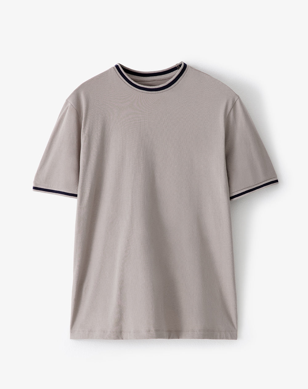 Camiseta regular fit manga corta taupe