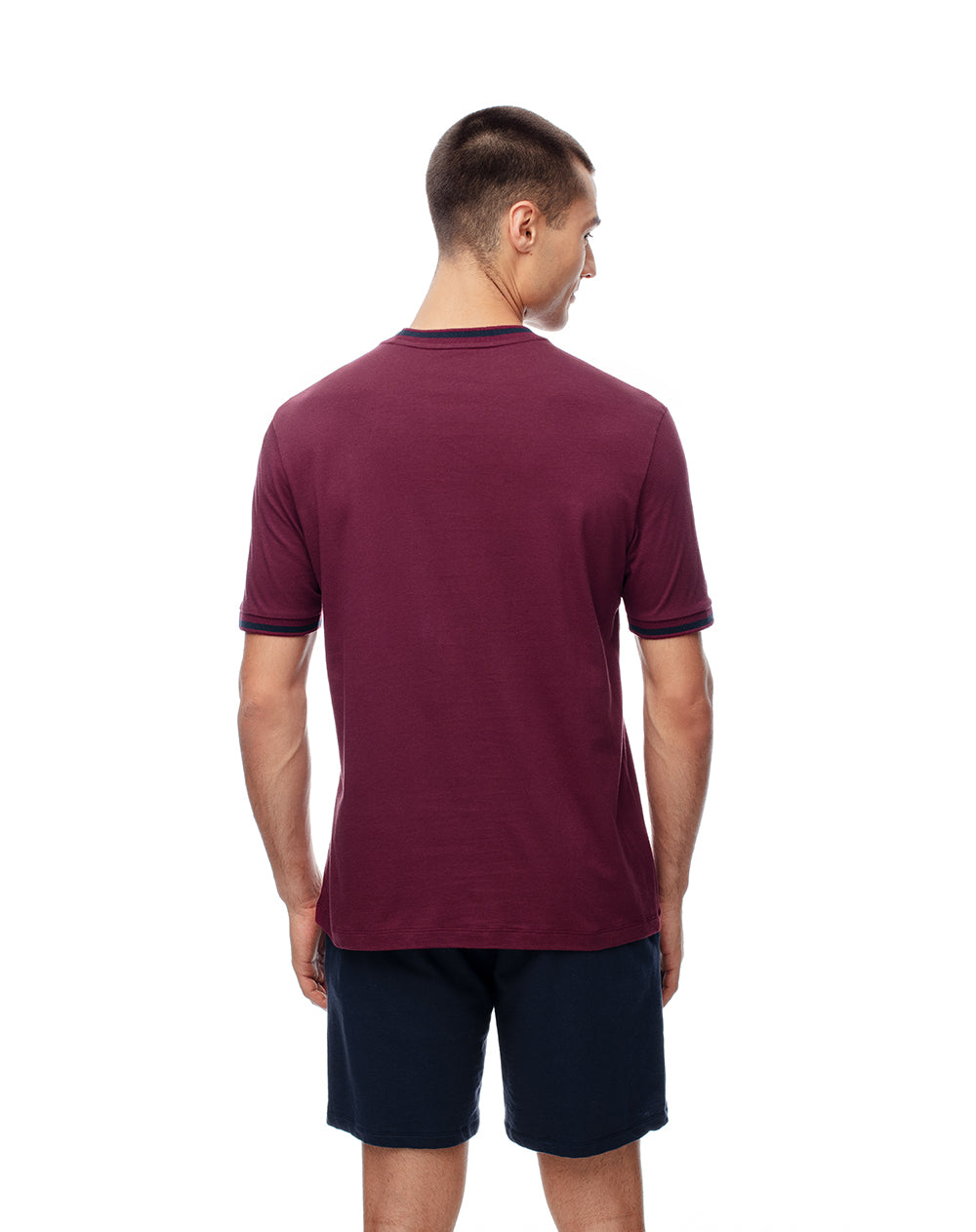 Camiseta regular algodón jersey vinotinto hombre