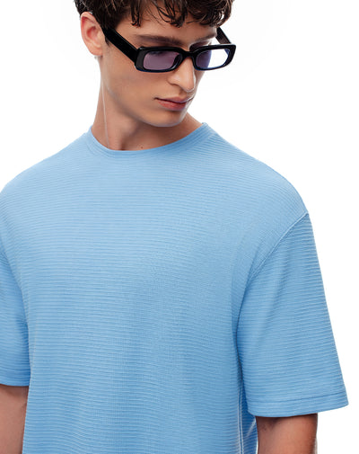 Camiseta regular fit manga corta azul