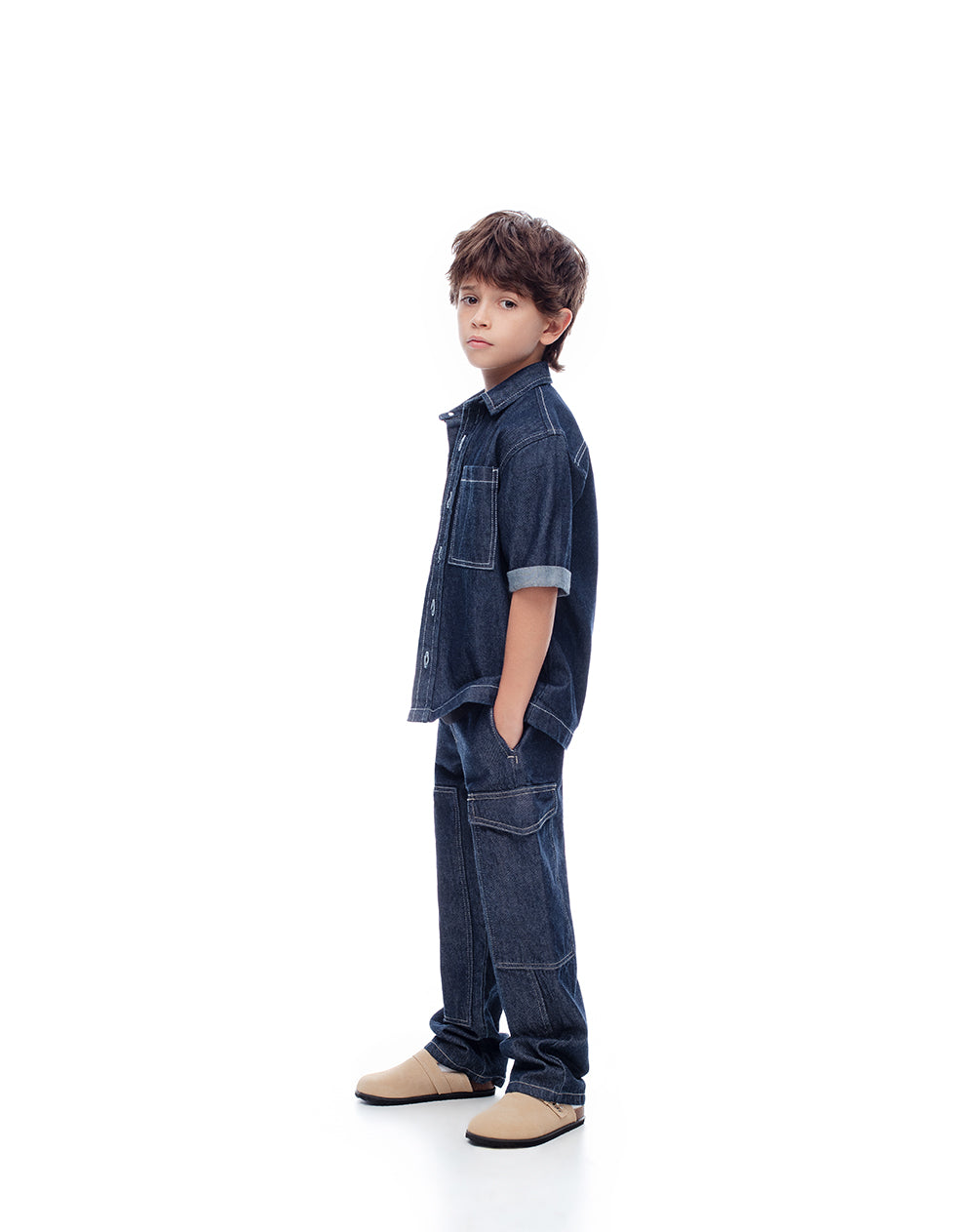 Jean regular fit tiro medio indigo oscuro