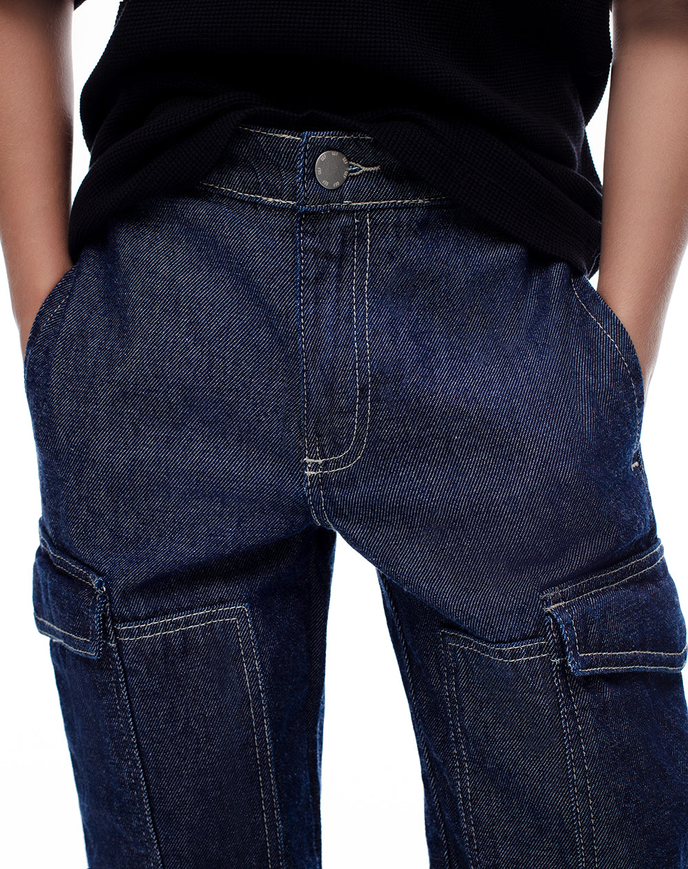 Jean regular fit tiro medio indigo oscuro