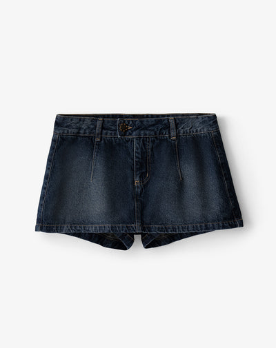 Falda short tiro medio índigo oscuro mujer