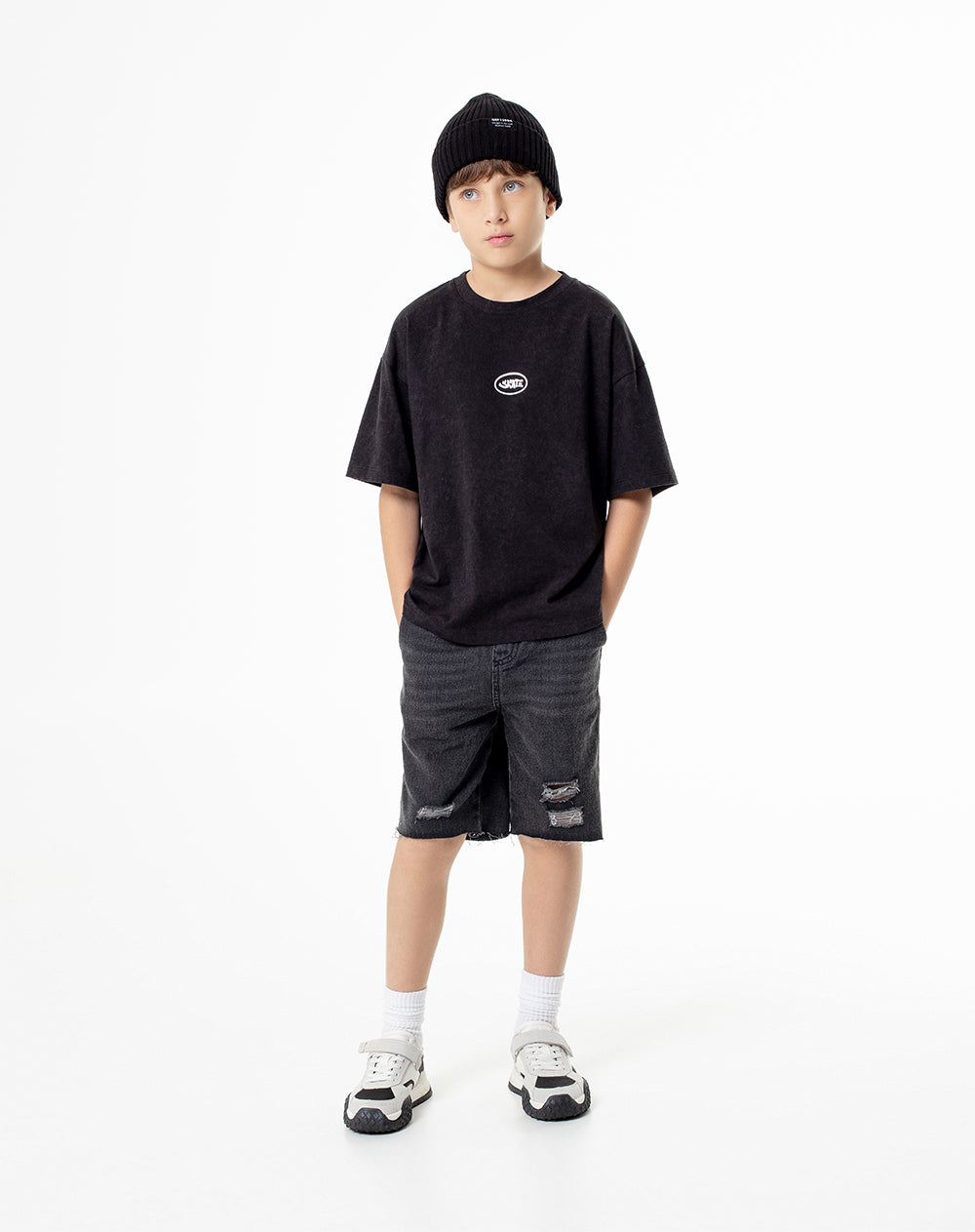 Camiseta regular fit manga corta gris