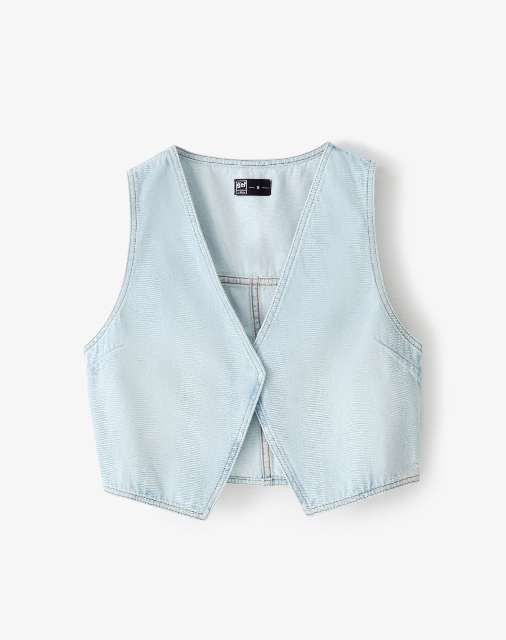 Chaleco relaxed fit sin capucha indigo claro