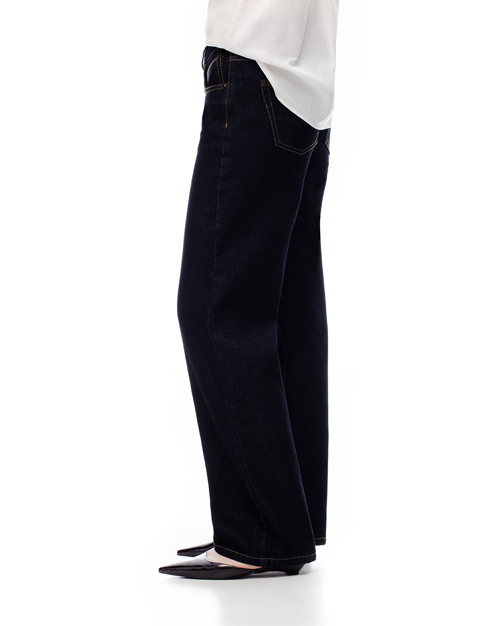 Jean regular fit tiro medio indigo oscuro