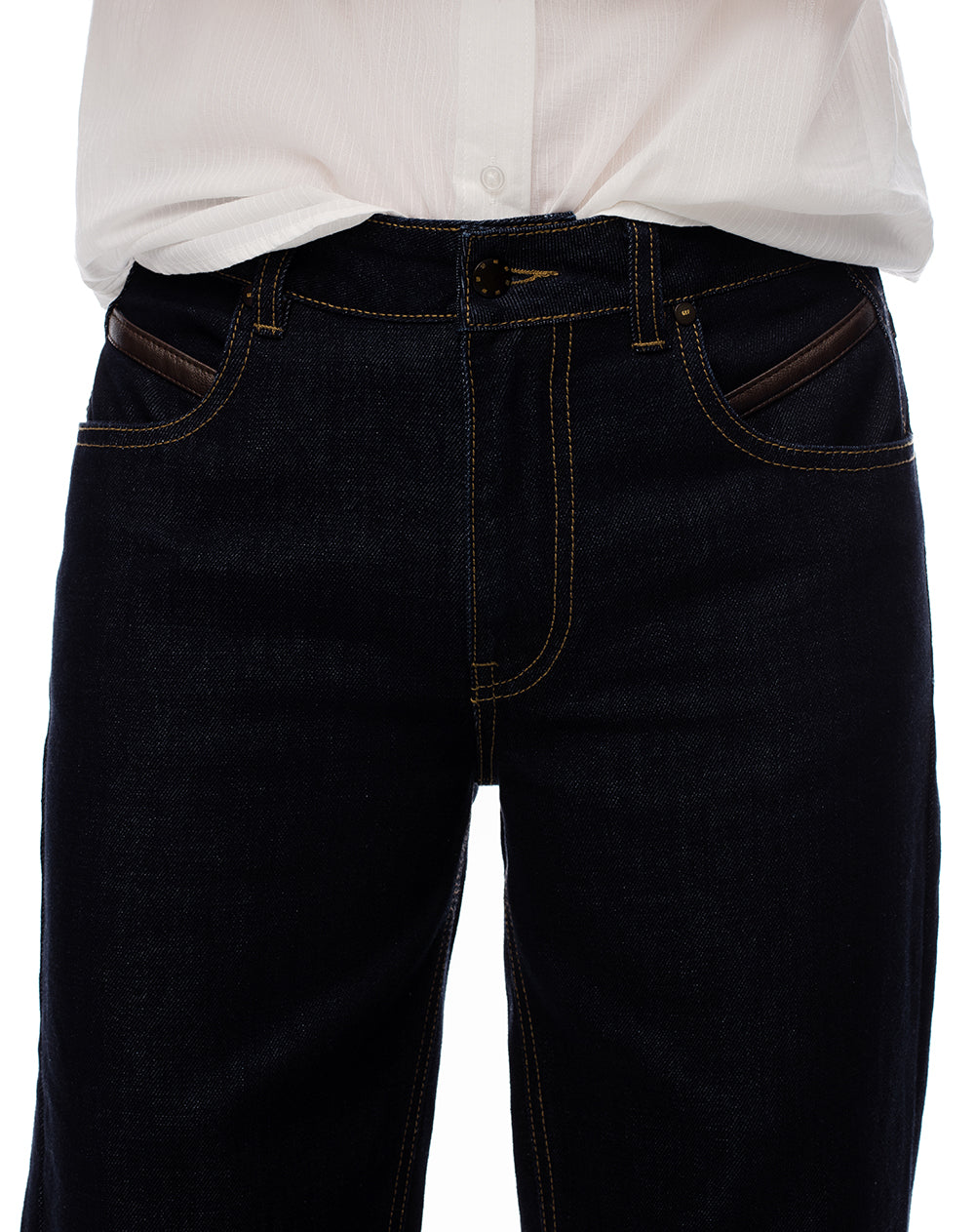 Jean regular fit tiro medio indigo oscuro