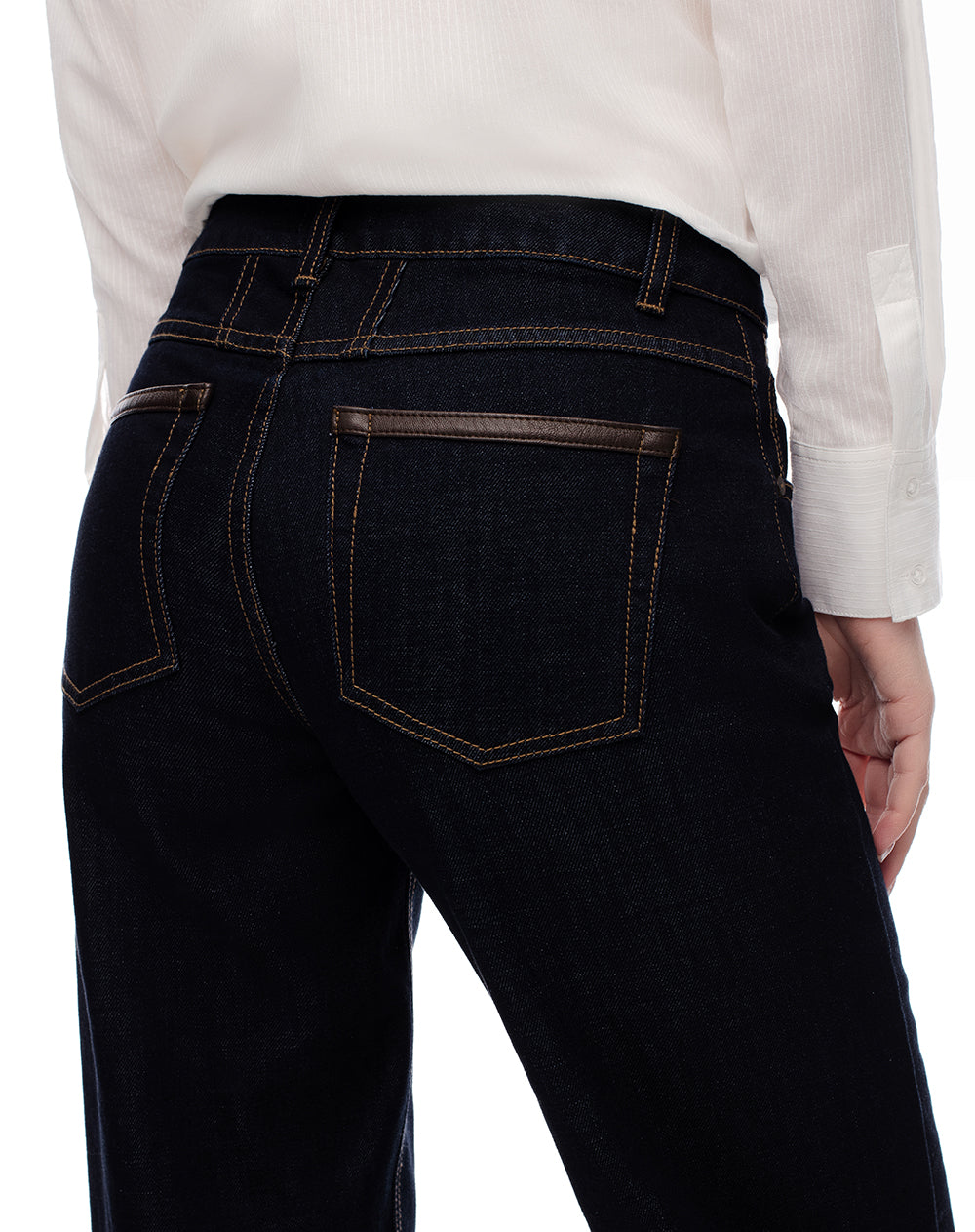 Jean regular fit tiro medio indigo oscuro