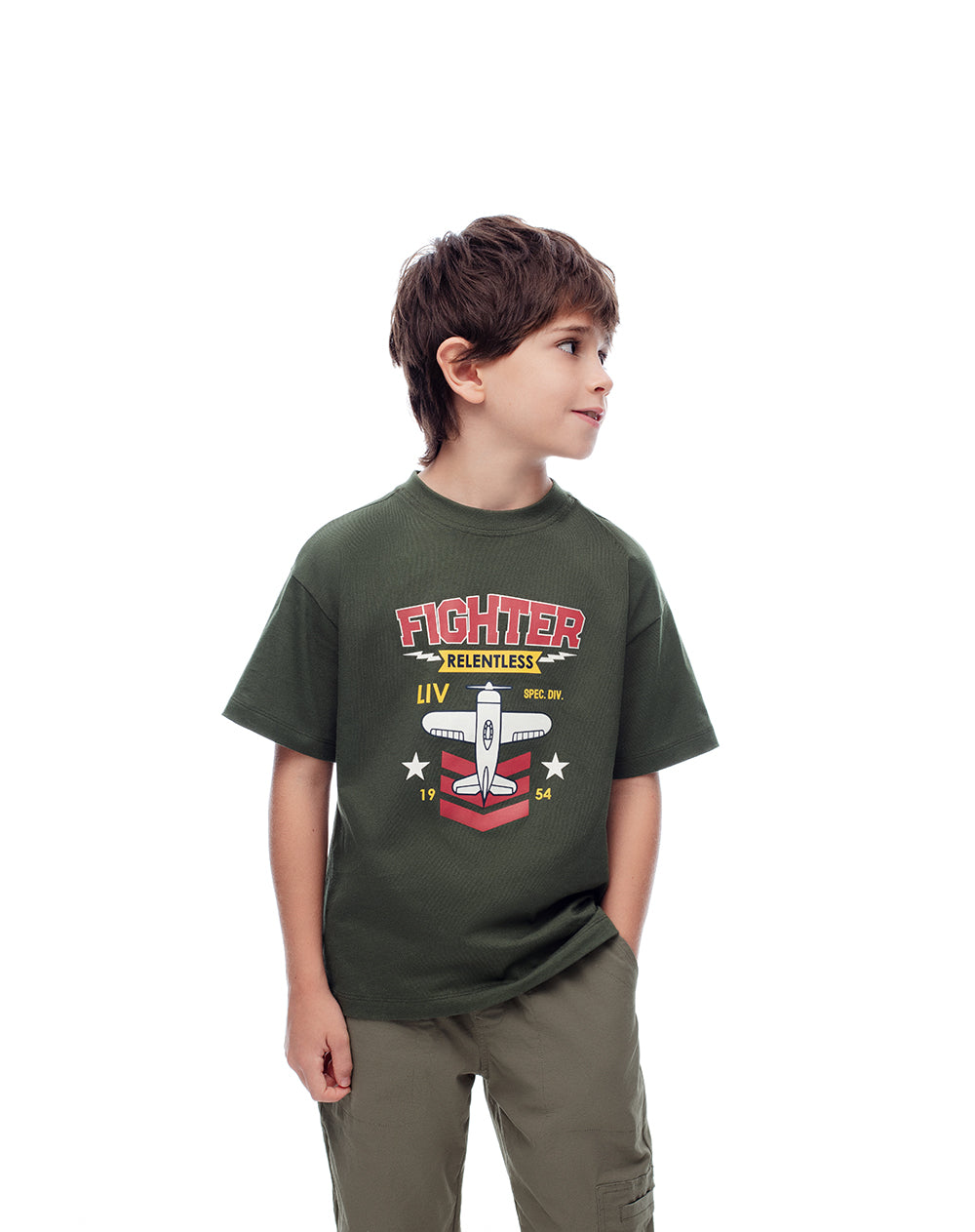 Camiseta regular fit manga corta verde