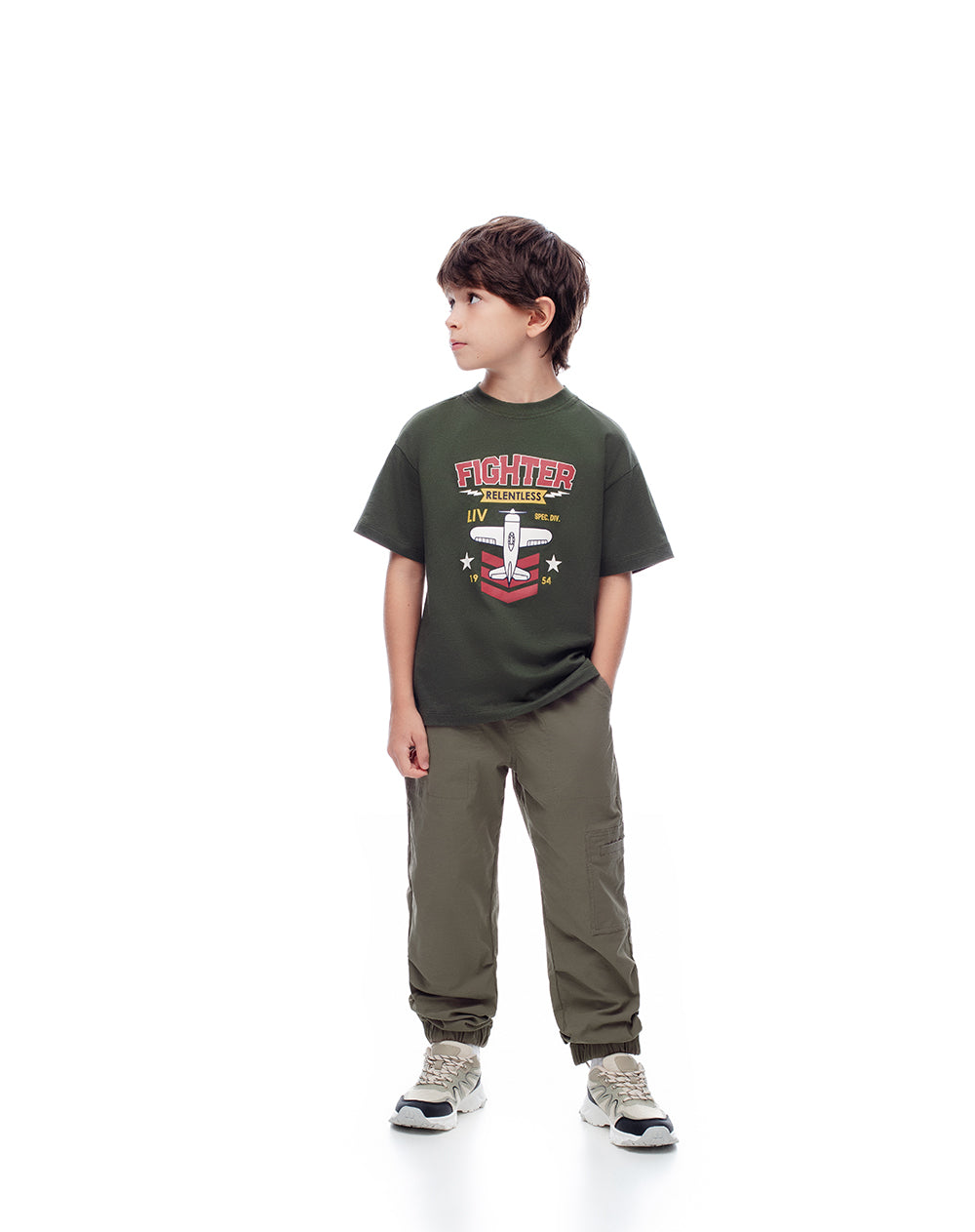 Camiseta regular fit manga corta verde