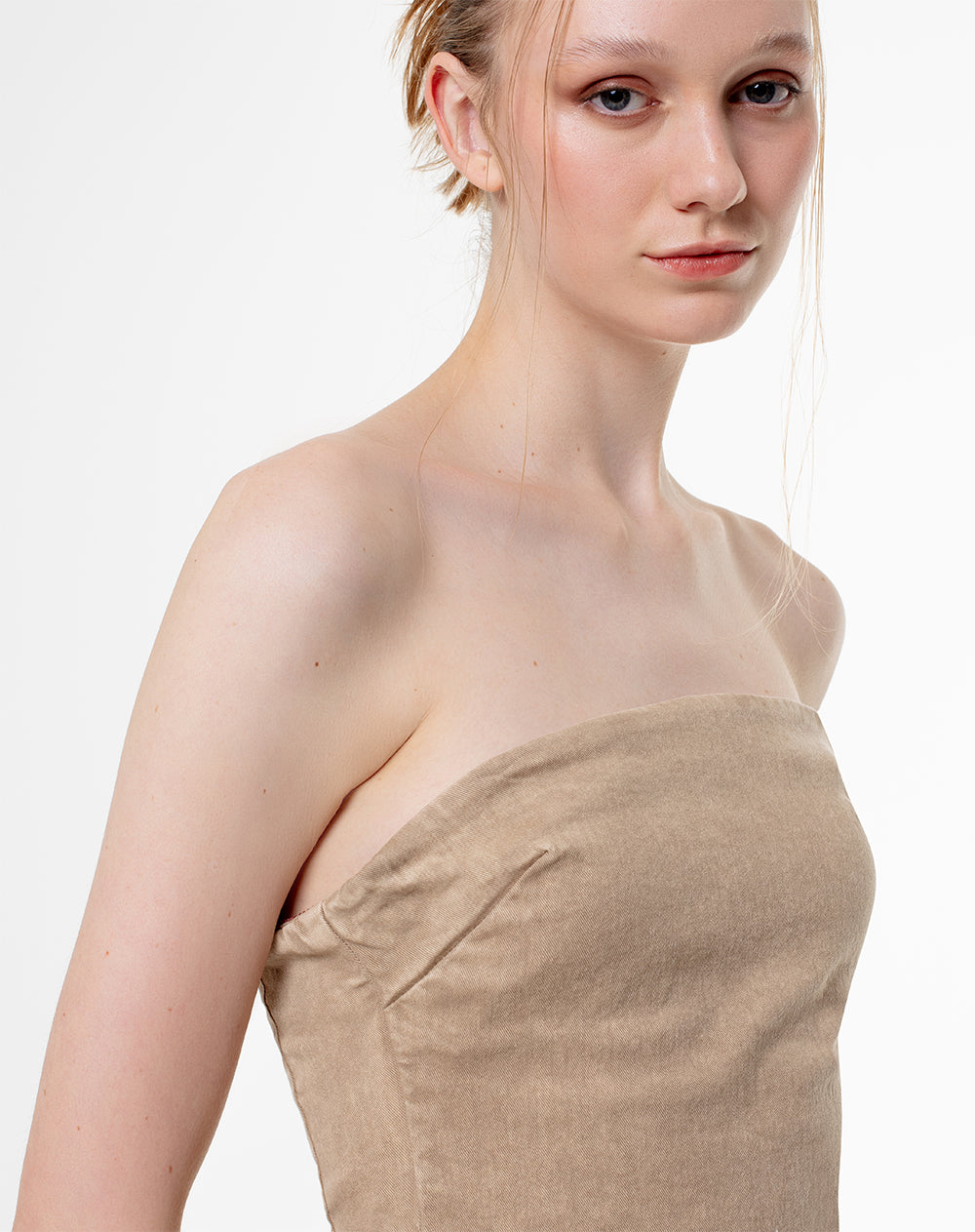Vestido largo denim habano