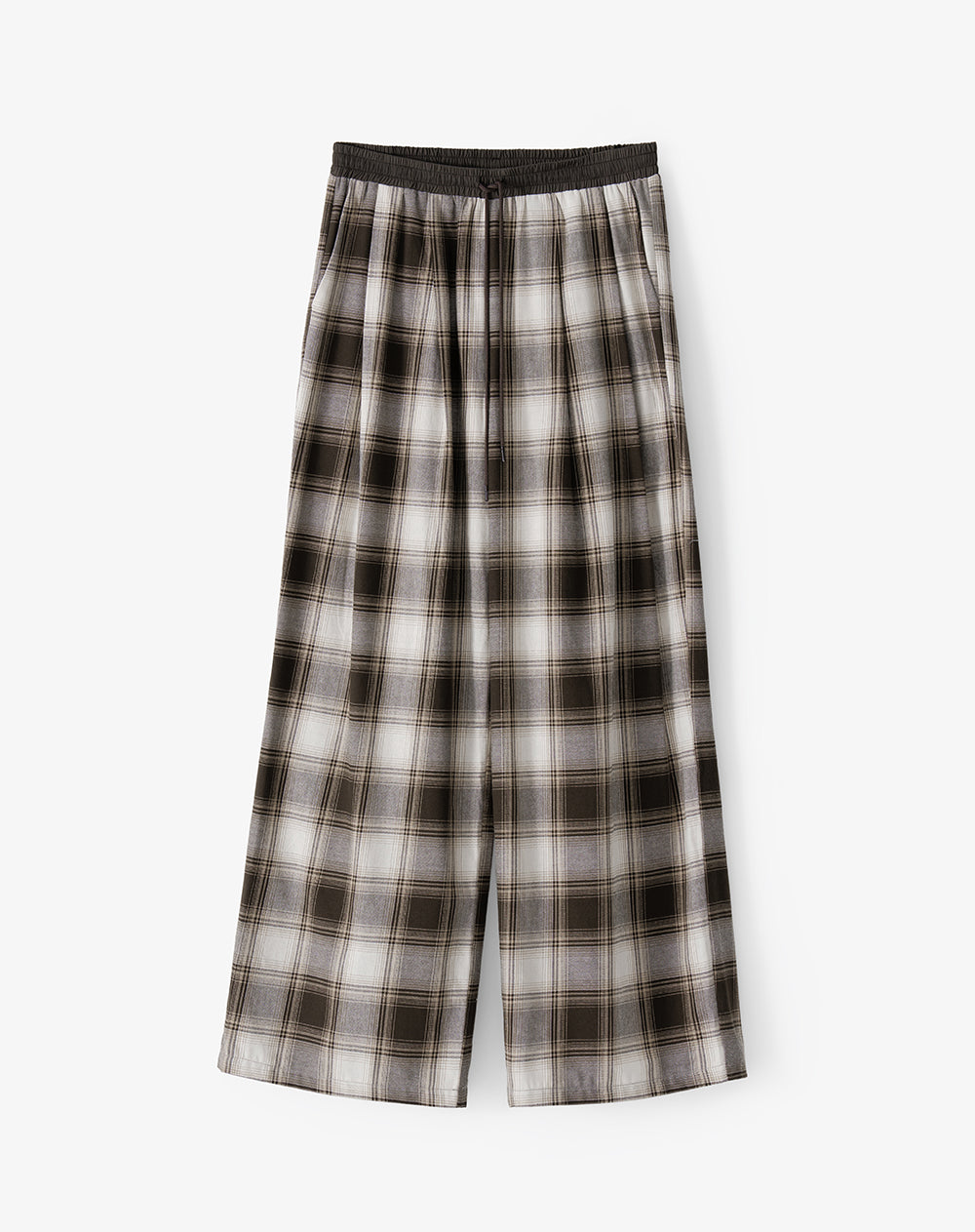 Pantalón tiro medio cuadros mujer