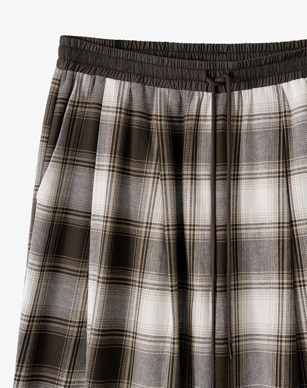 Pantalón tiro medio cuadros mujer