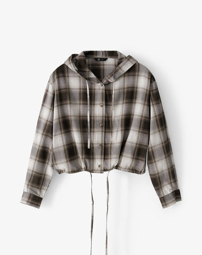 Chaqueta oversize cuadros mujer