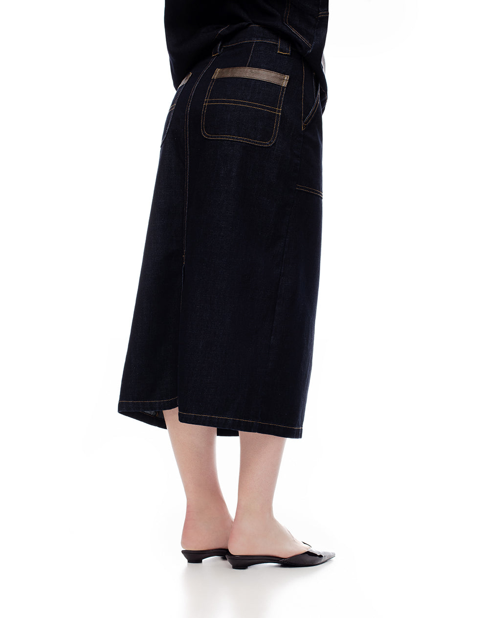 Falda mini tiro medio indigo oscuro