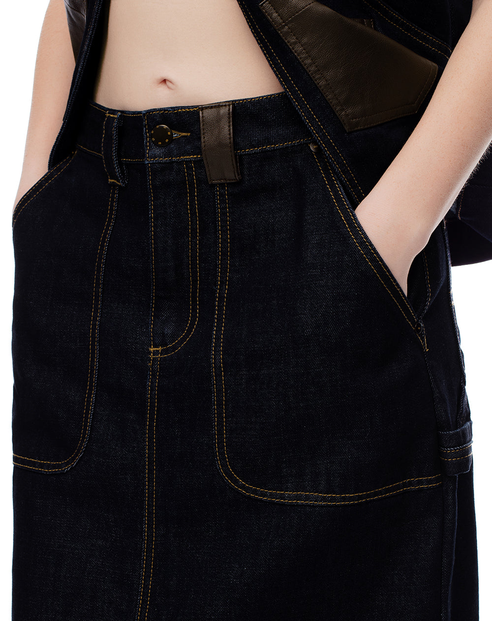 Falda mini tiro medio indigo oscuro