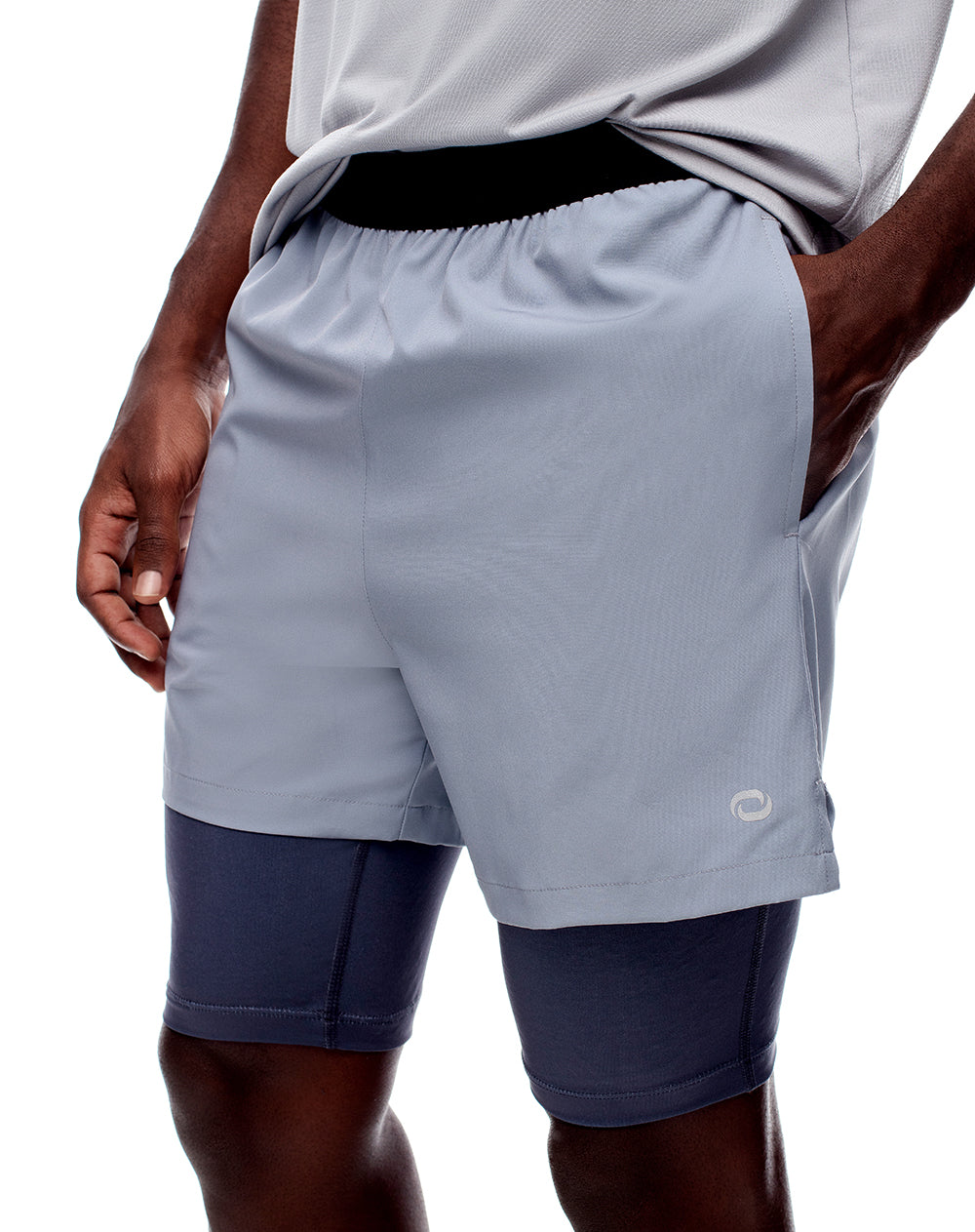 Short pantaloneta gris bloques