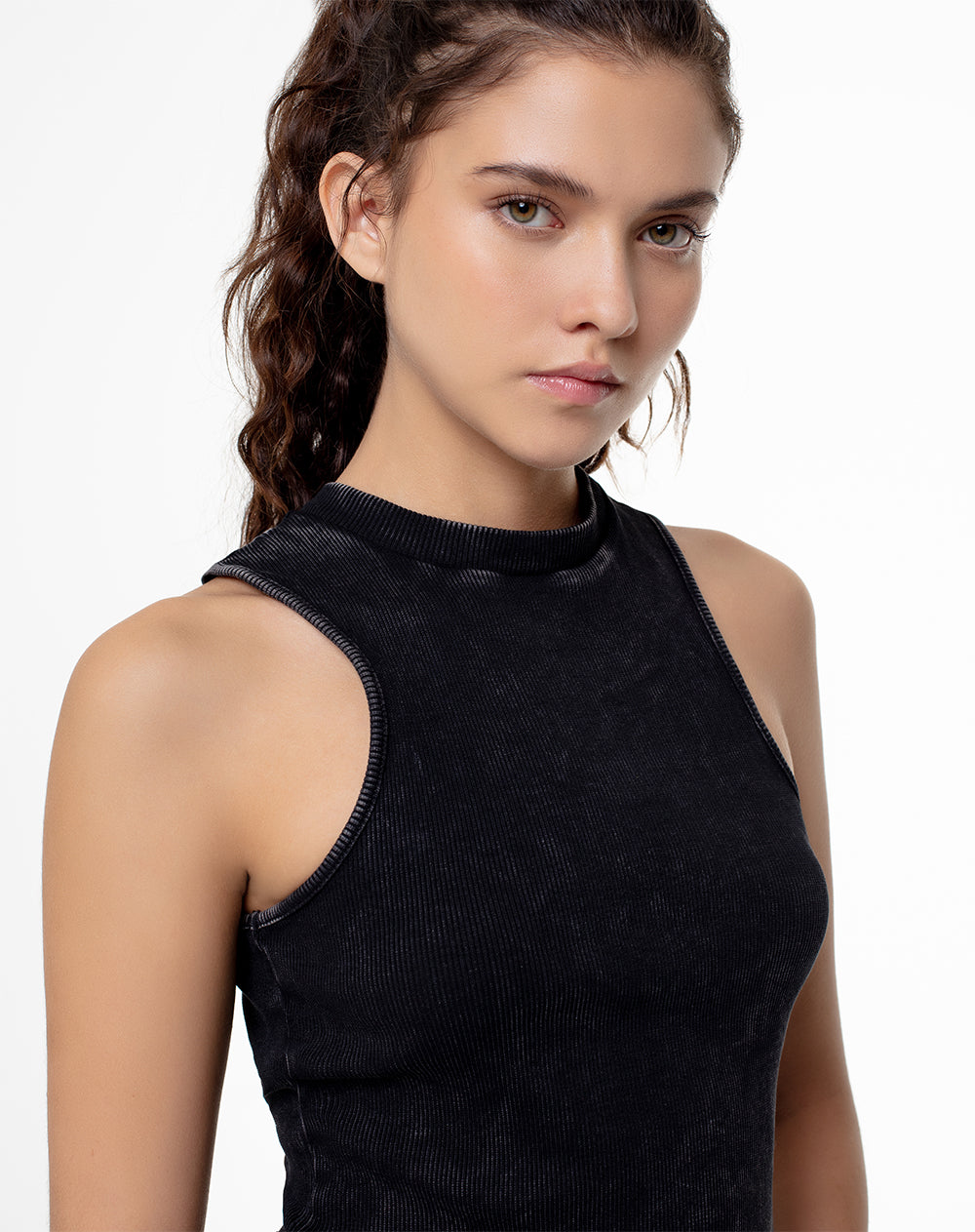 Camiseta fitted fit negra