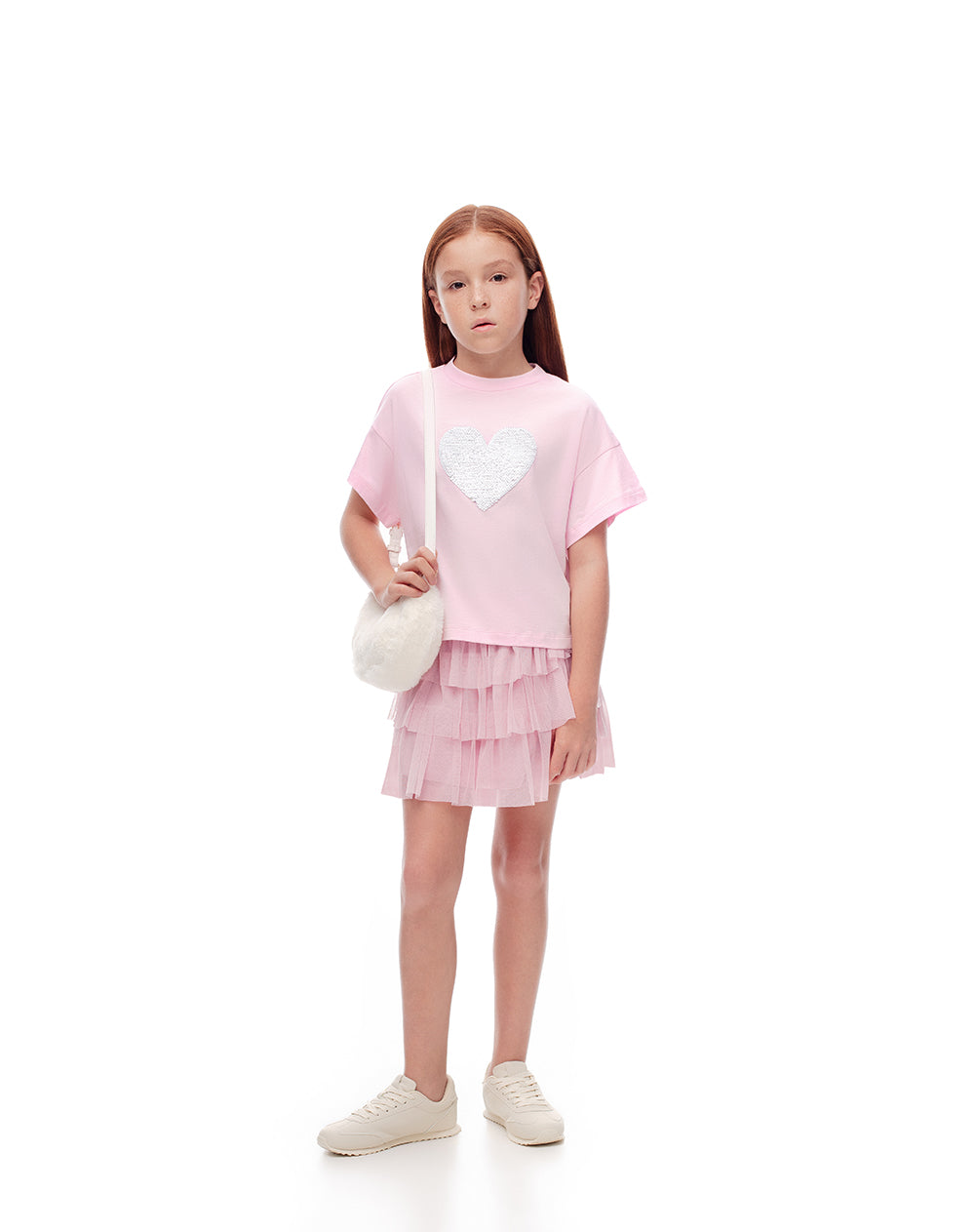 Camiseta relaxed fit manga corta rosada