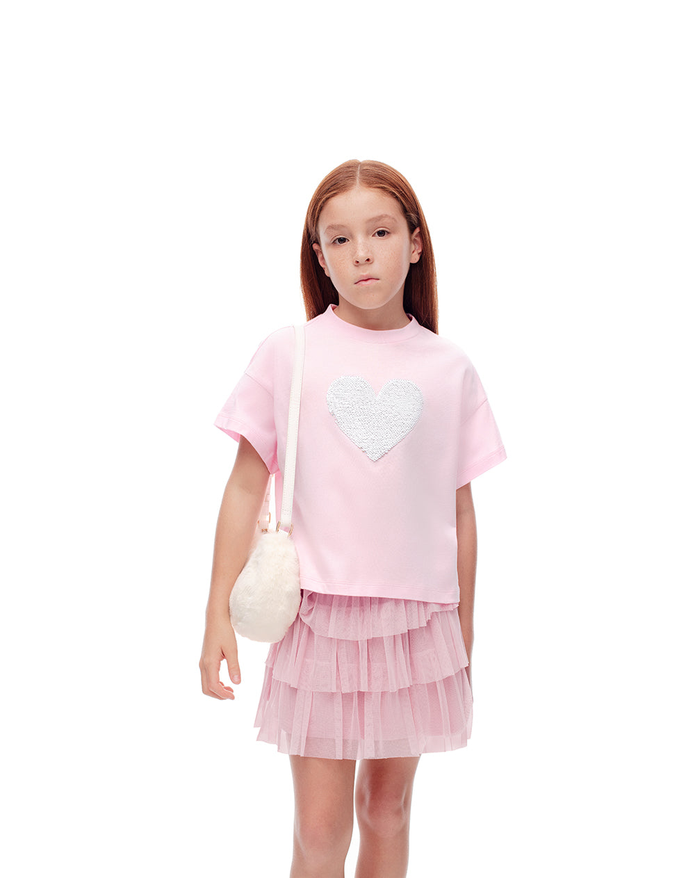 Camiseta relaxed fit manga corta rosada