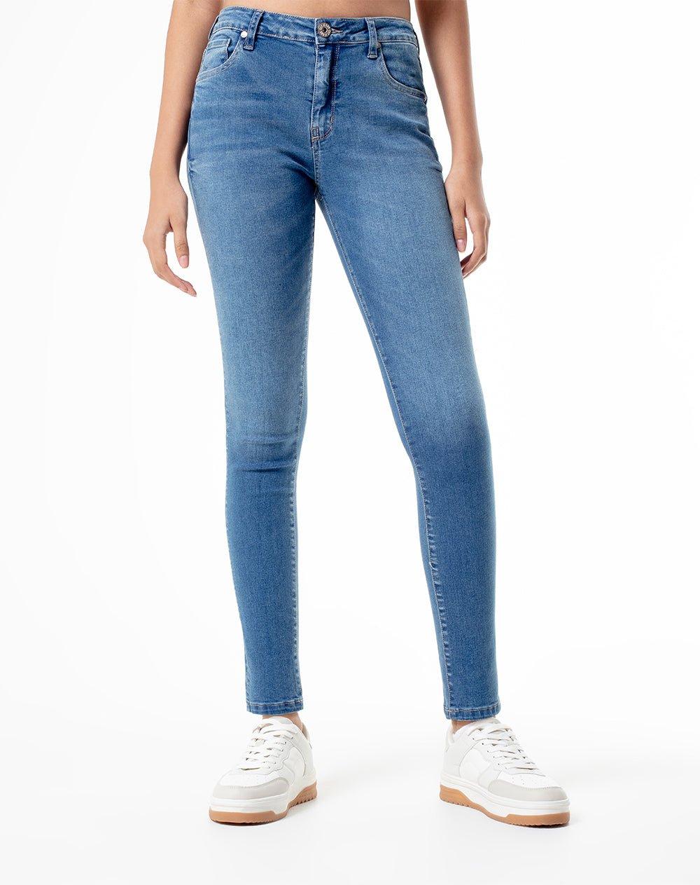 Jean Super skinny fit tiro medio indigo