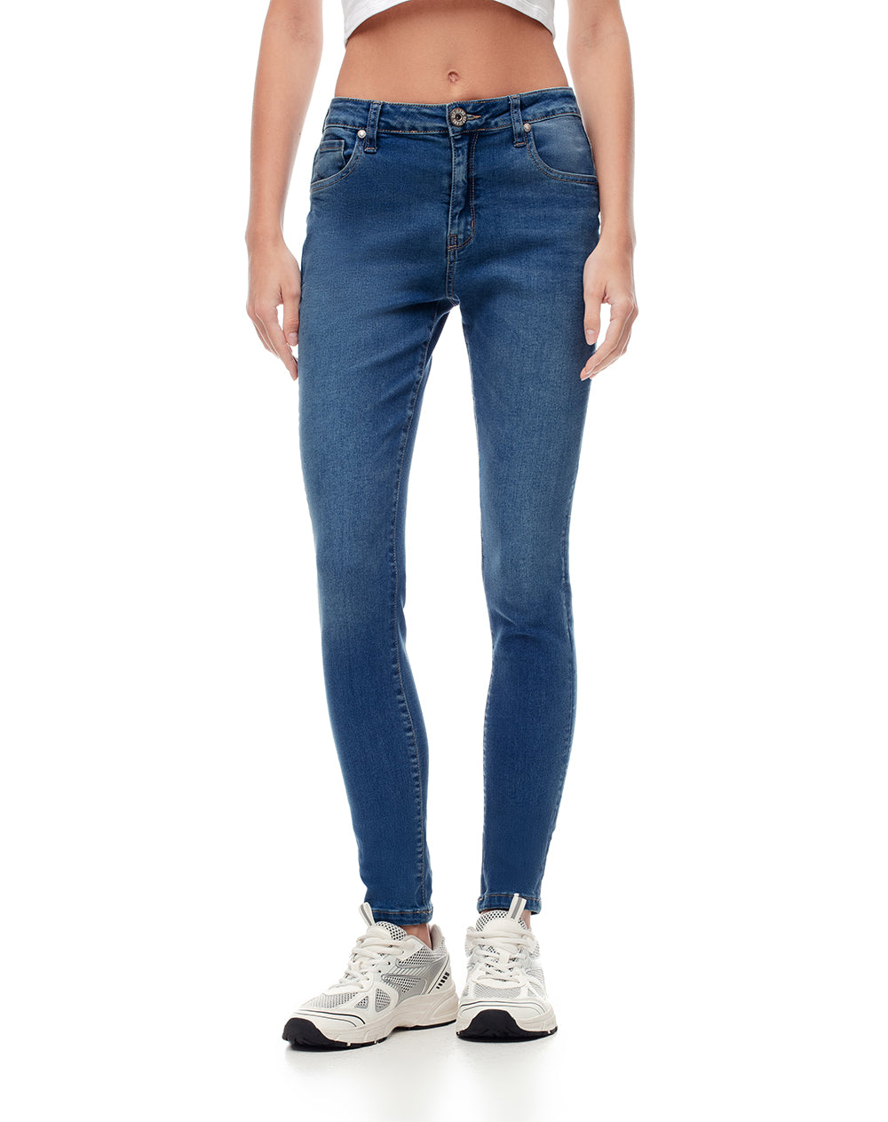 Jean Super skinny fit tiro medio indigo oscuro