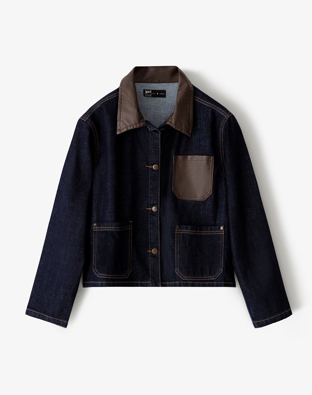 Chaqueta denim regular índigo oscuro mujer