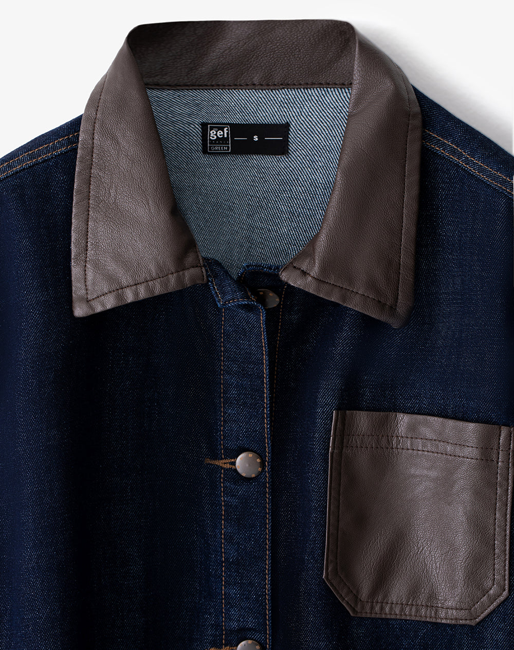 Chaqueta denim regular índigo oscuro mujer