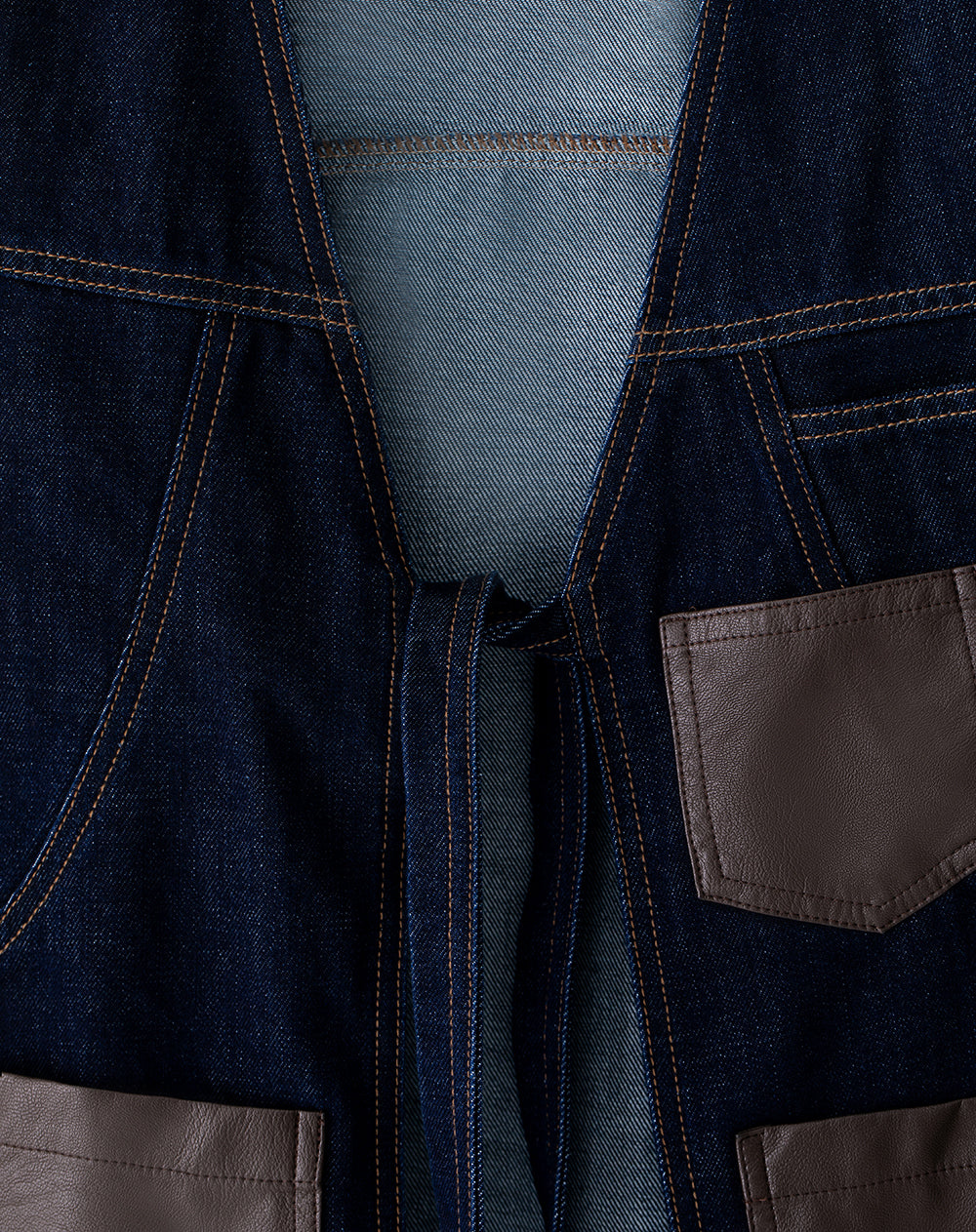 Chaleco loose fit sin capucha indigo oscuro