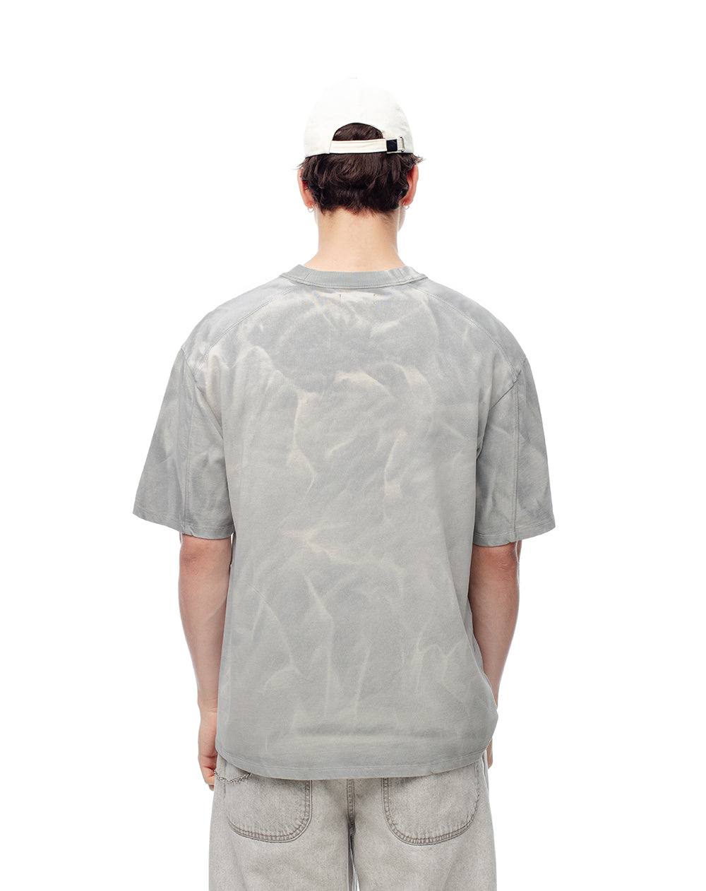 Camiseta regular algodón tie dye gris hombre