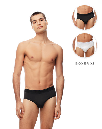 Bóxer brief algodón jersey x2unds surtido hombre