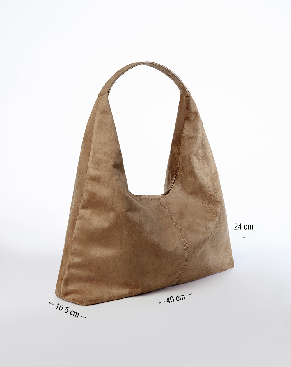 Bolso hobo tipo gamuza café mujer
