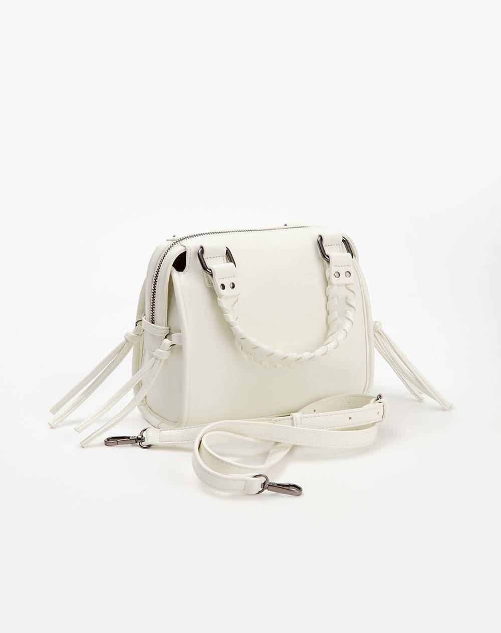 Bolso mini estructurado blanco mujer