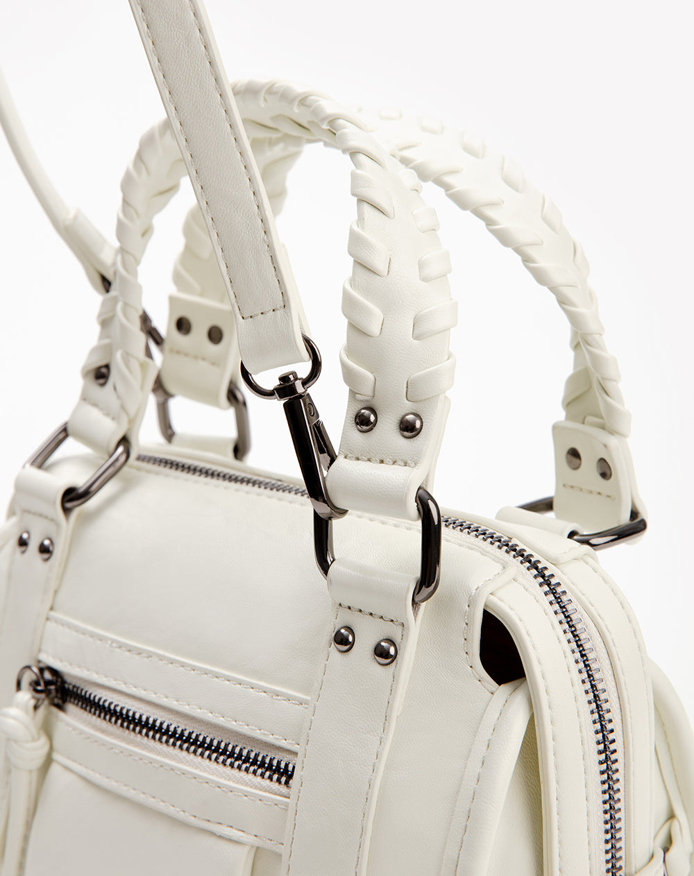 Bolso mini estructurado blanco mujer
