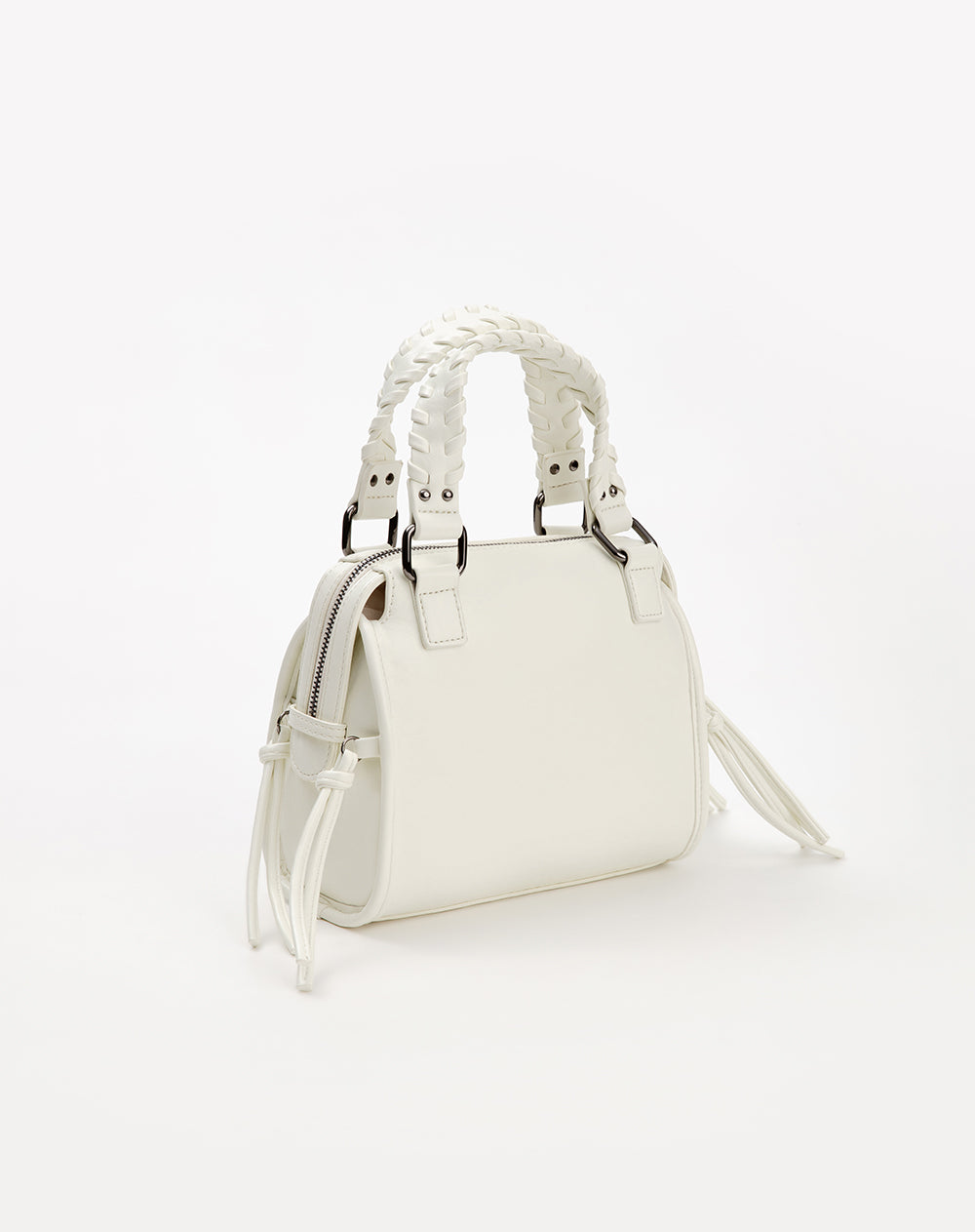 Bolso mini estructurado blanco mujer