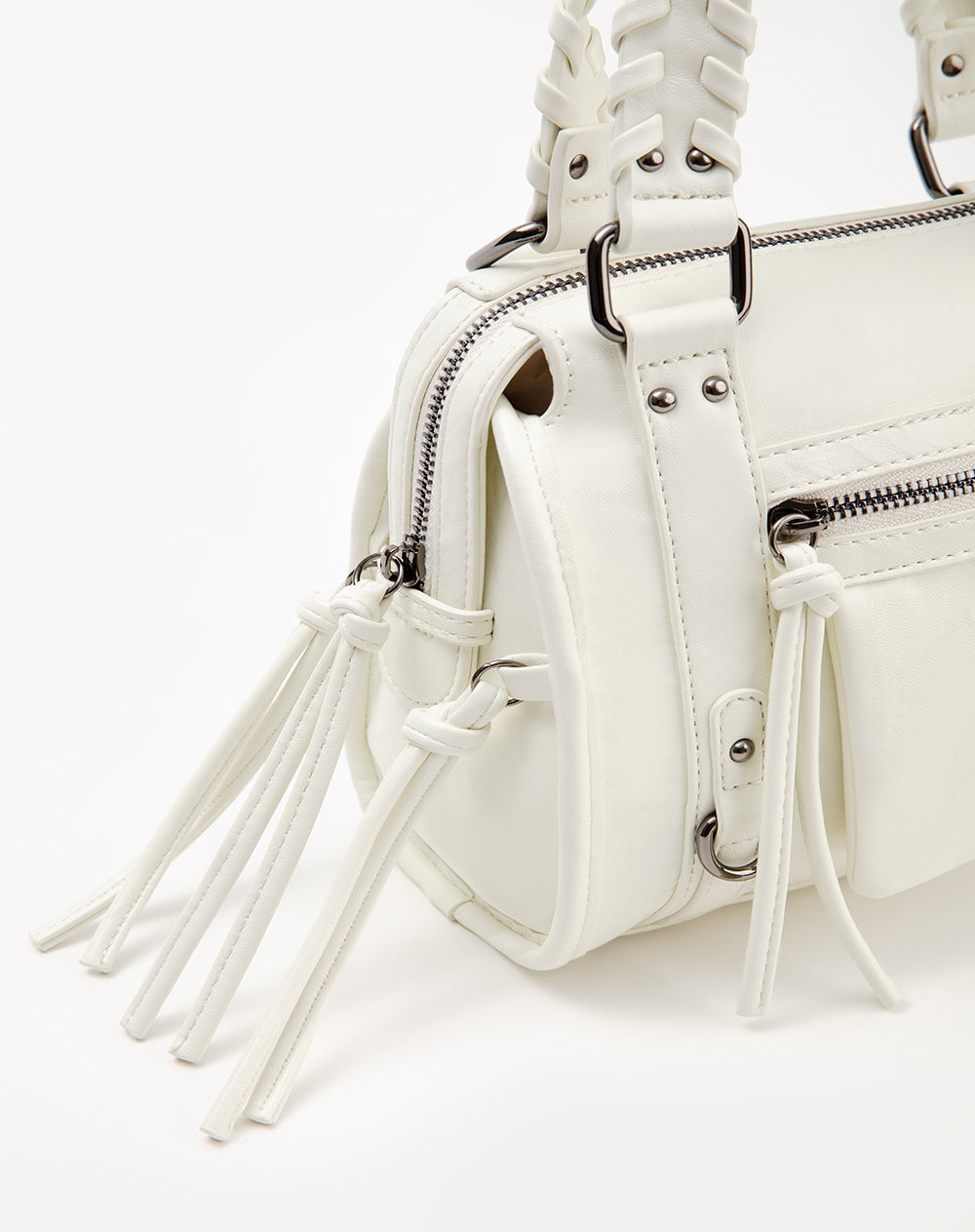 Bolso mini estructurado blanco mujer