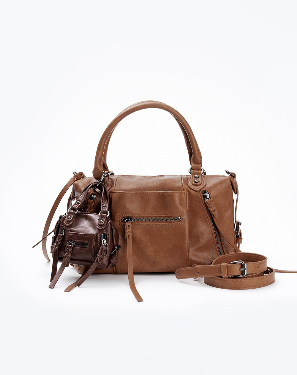 Bolso bowling + monedero café mujer