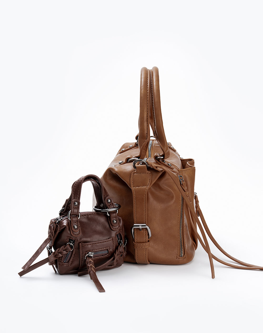 Bolso bowling + monedero café mujer
