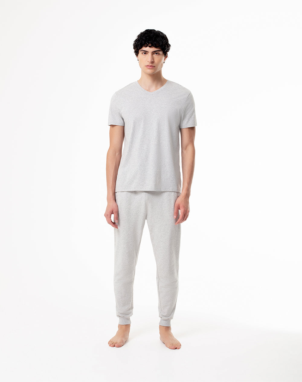 Camiseta Ufex Ufex slim fit manga corta gris jaspeada