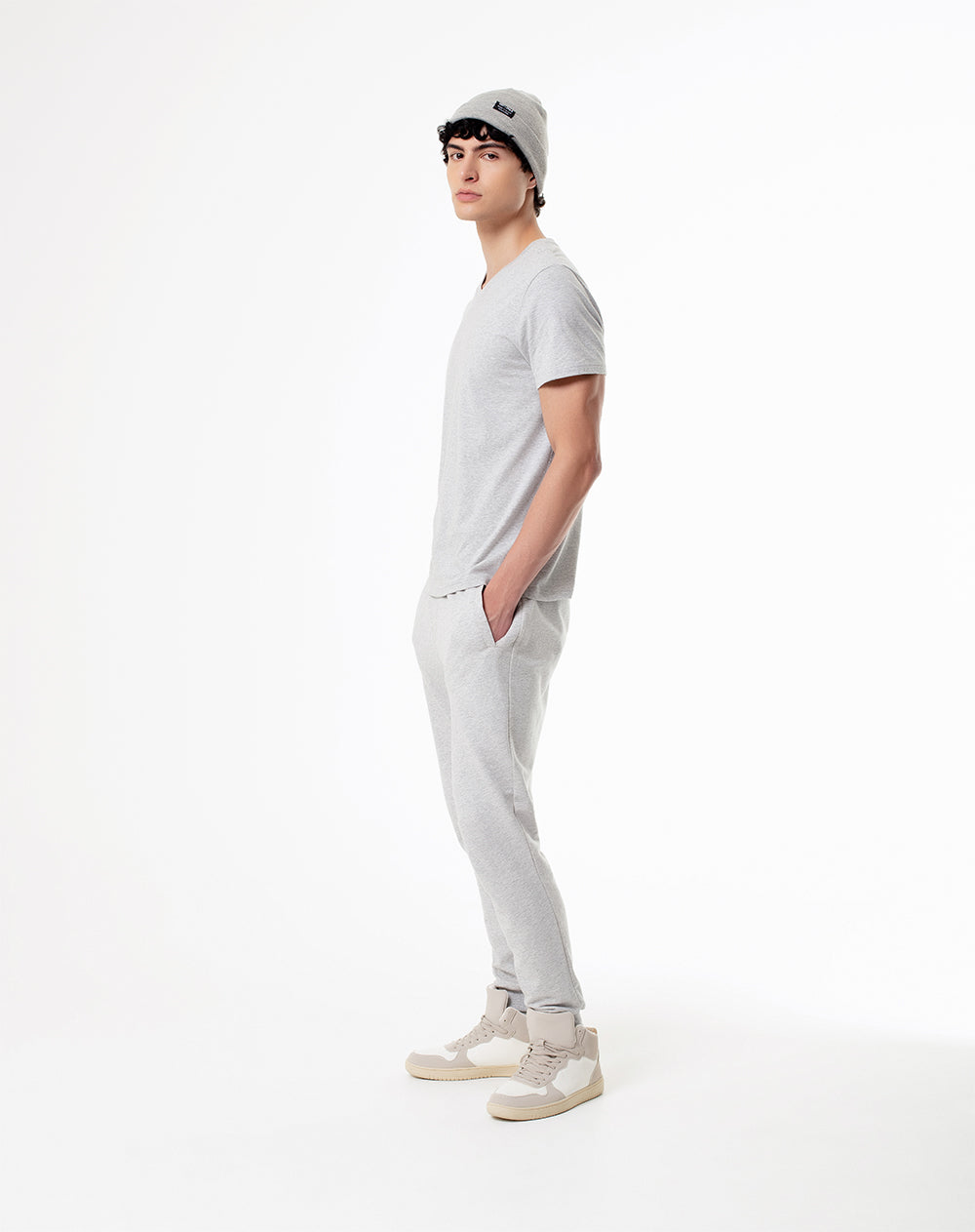 Camiseta Ufex Ufex slim fit manga corta gris jaspeada
