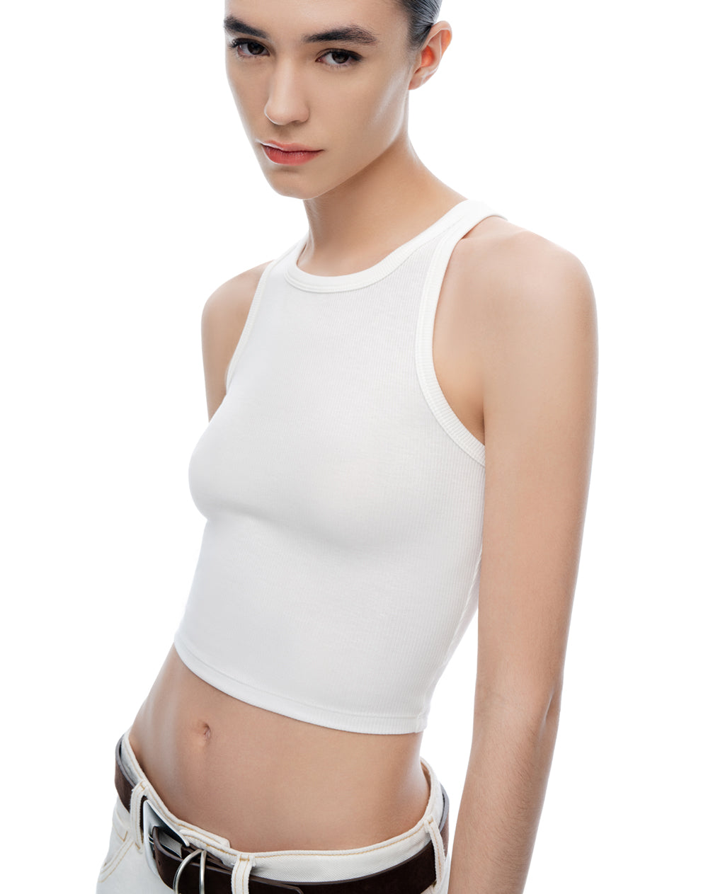 Camiseta slim blanca mujer