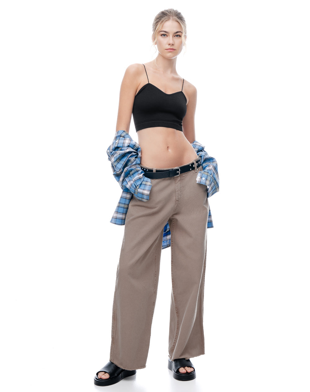 Pack x2 crop top seamless negro + chocolate