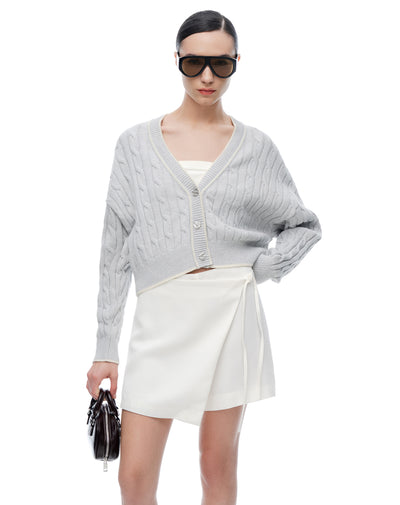 Buzo regular gris jaspe mujer