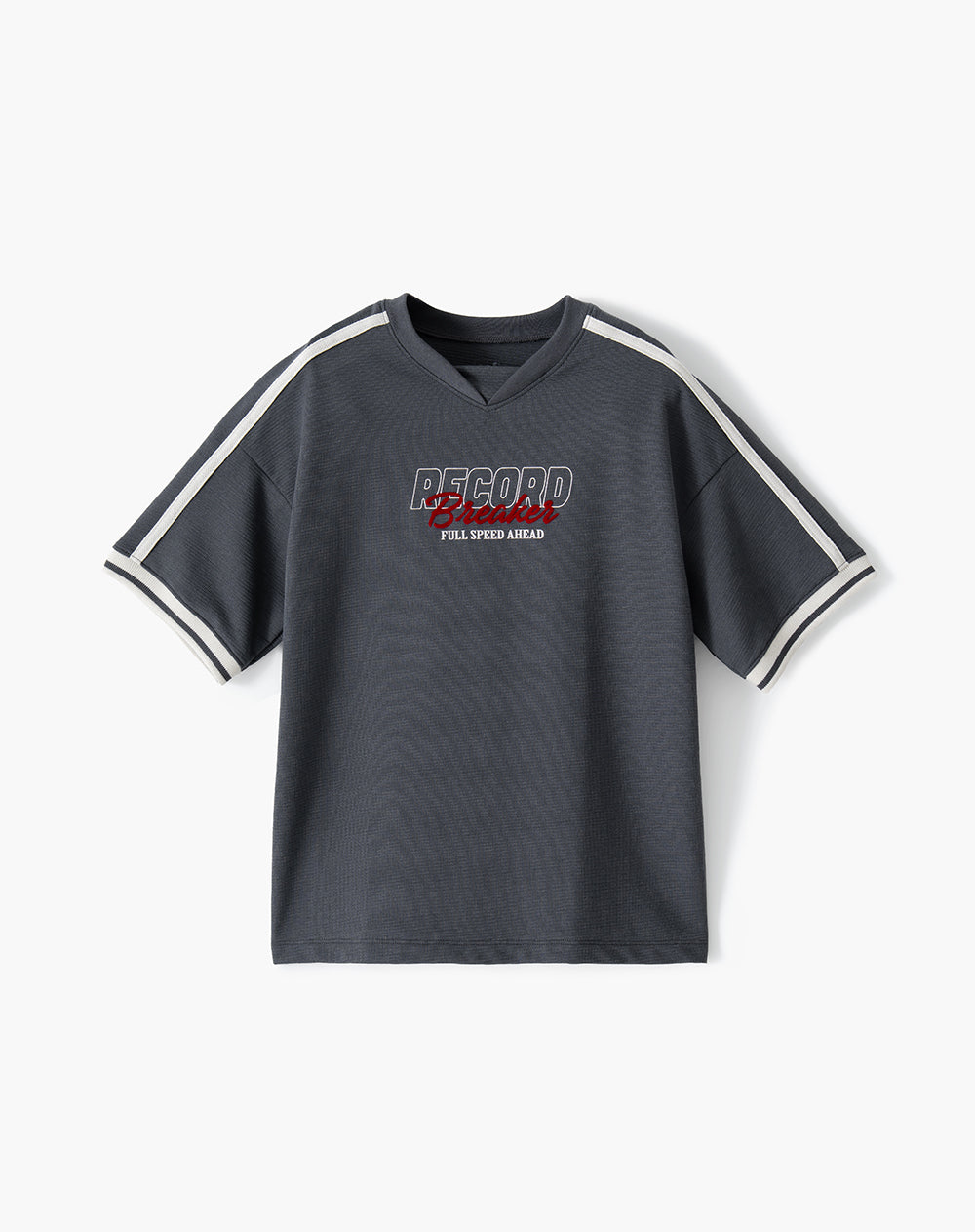 Camiseta regular manga corta gris niño