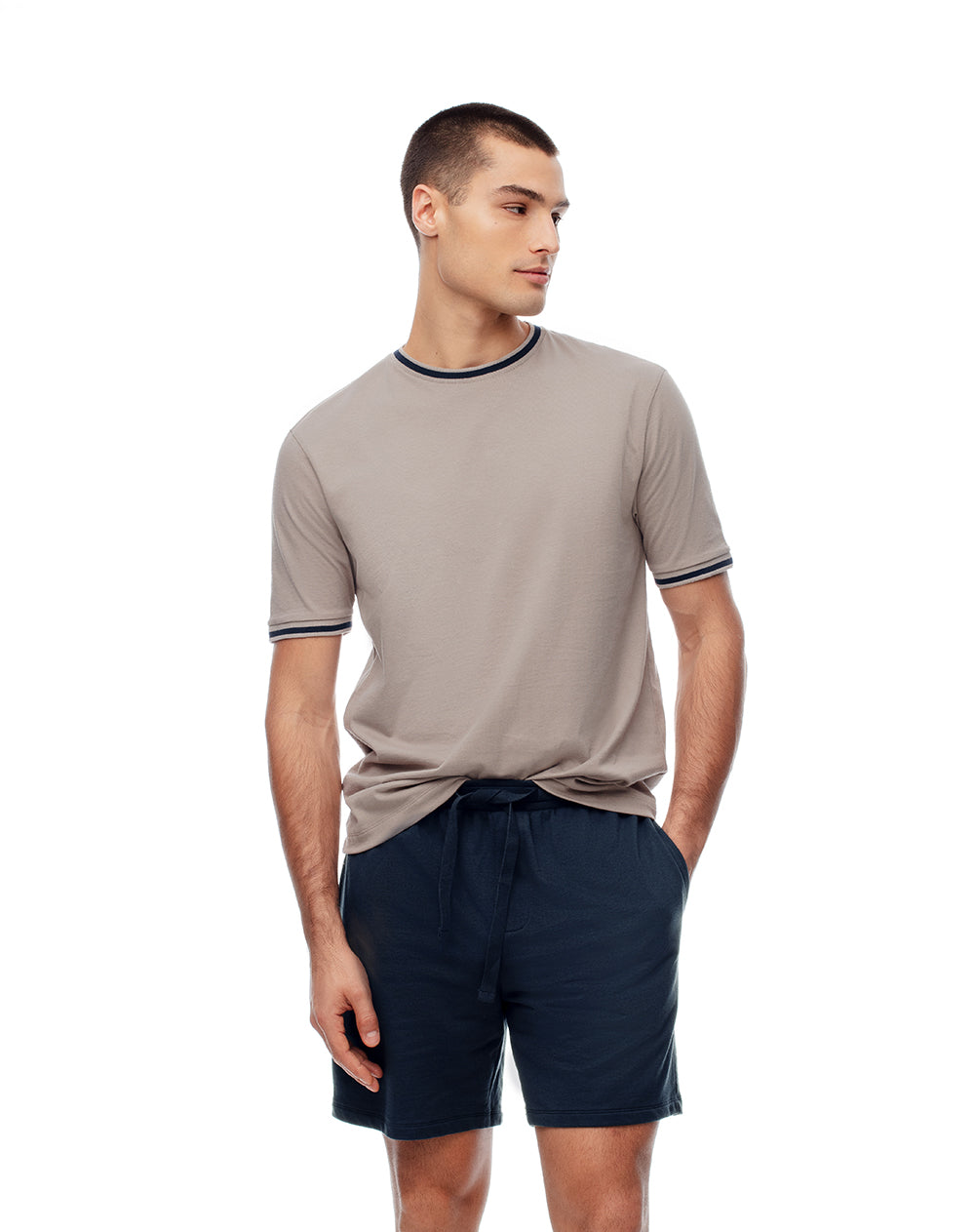 Bermuda regular azul hombre